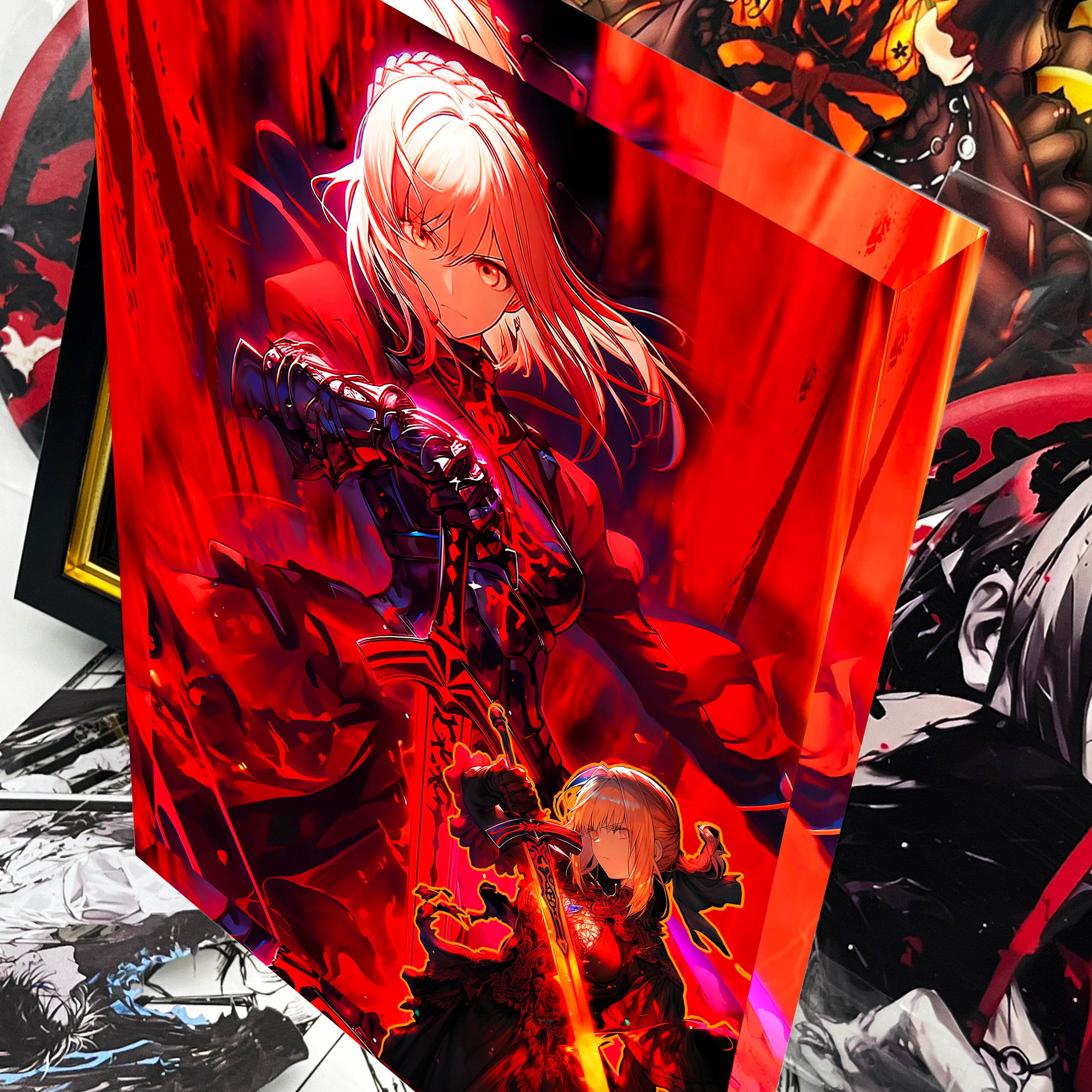 【週邊】阿喵畫社-紅蓮 吾王透明卡磚