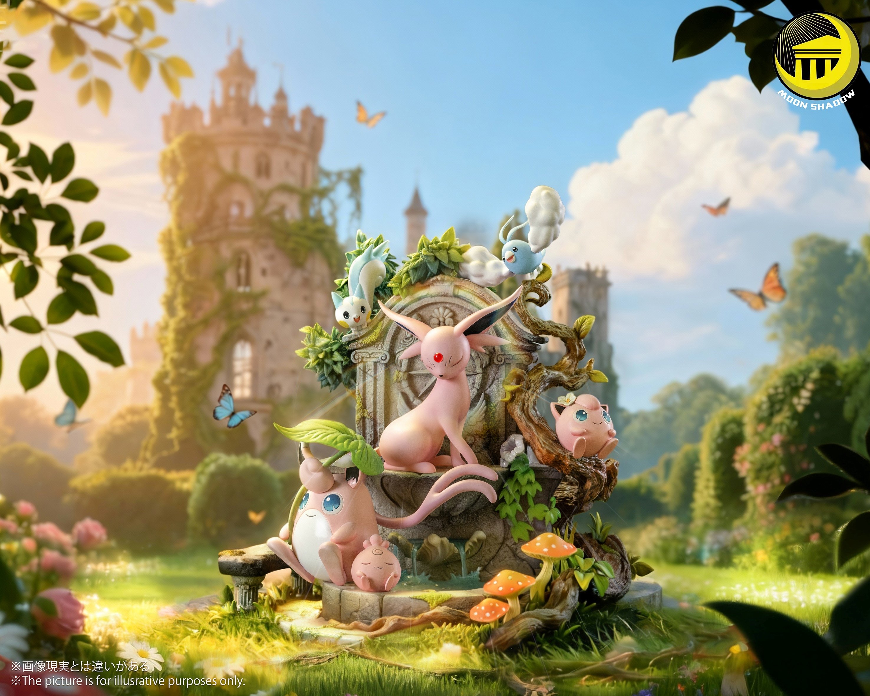 【寶可夢】月影殿－自然系列 太陽伊布 胖丁家族場景