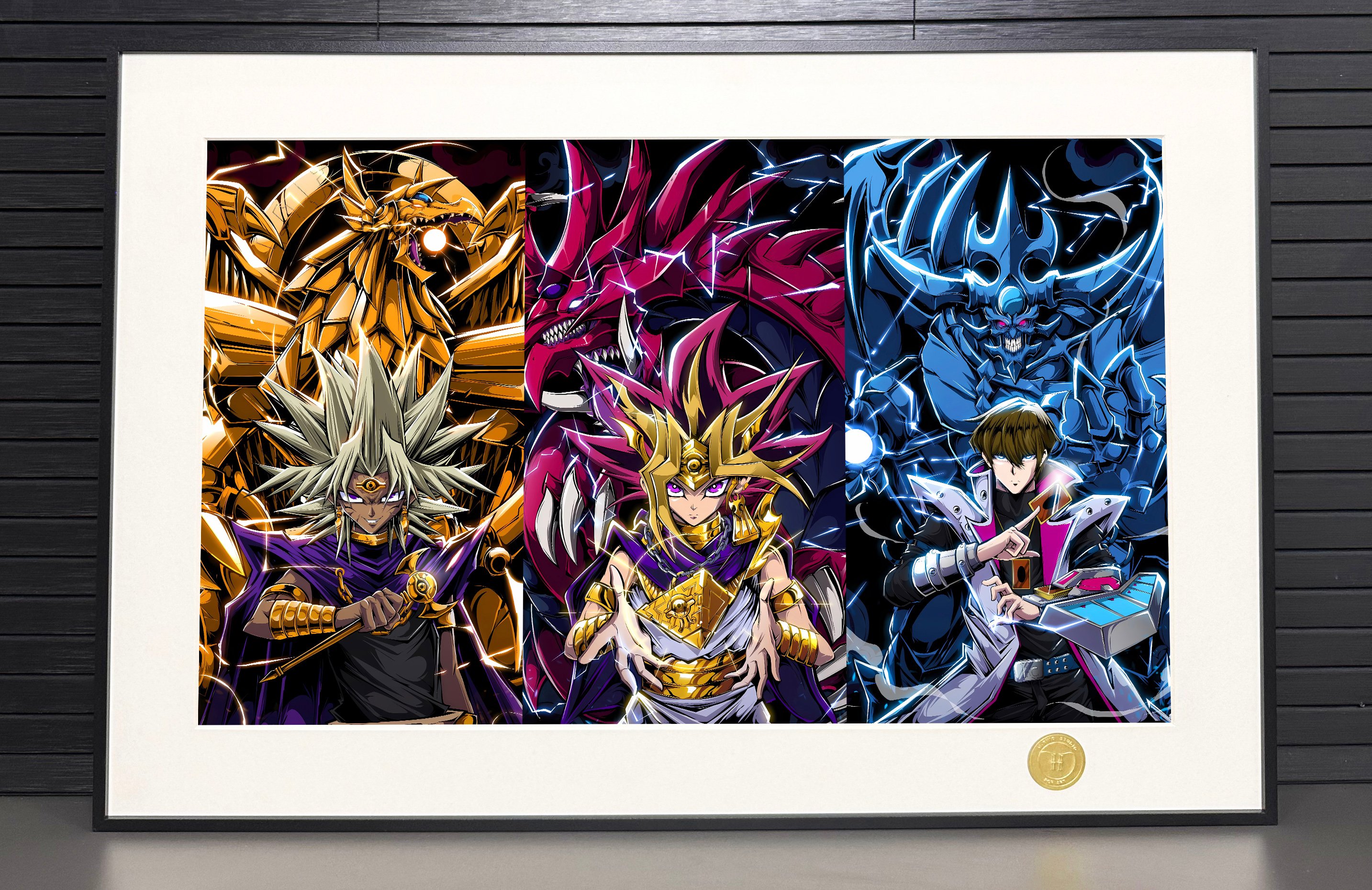 【週邊】H2工作室-三幻神 遊戲王法老王阿圖姆海馬天空龍翼神龍巨神兵裝飾畫