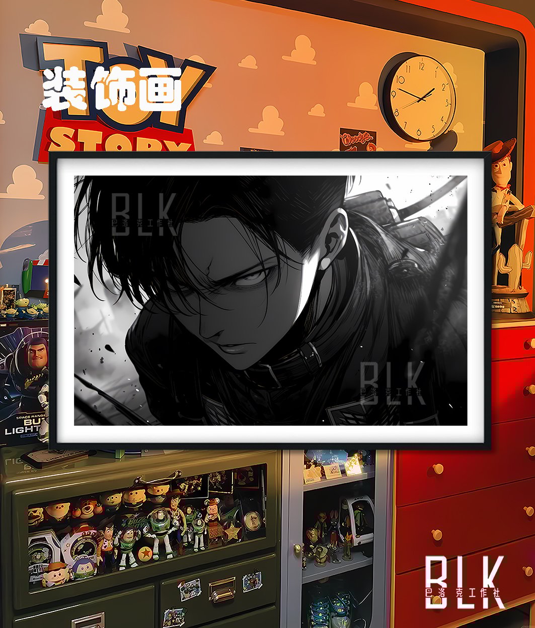 【週邊】巴洛克－進擊的巨人 兵長利威爾 裝飾畫&冰箱貼