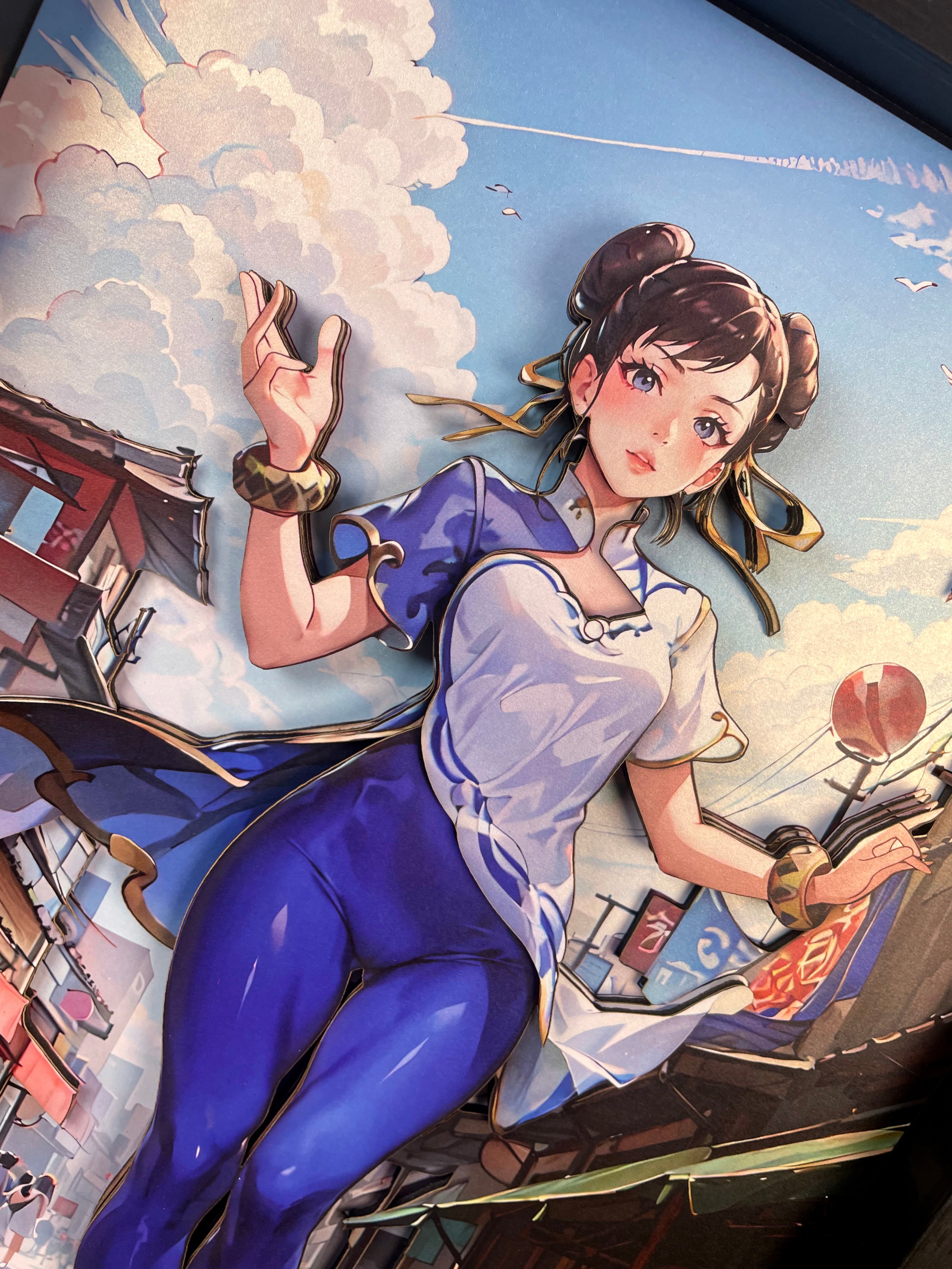 【週邊】萌萌匠-街頭霸王週邊潮玩手辦背景牆搭配春麗立體畫