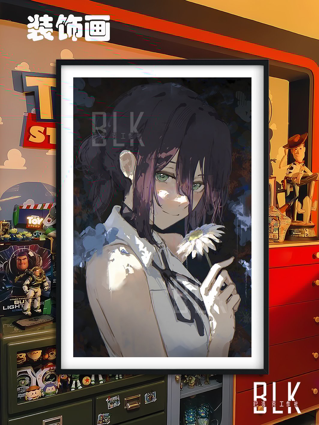 【週邊】巴洛克-雛菊蕾塞 電鋸人鏈鋸人瑪奇瑪電次Reze波姆Bomb炸彈惡魔動畫裝飾畫 冰箱貼