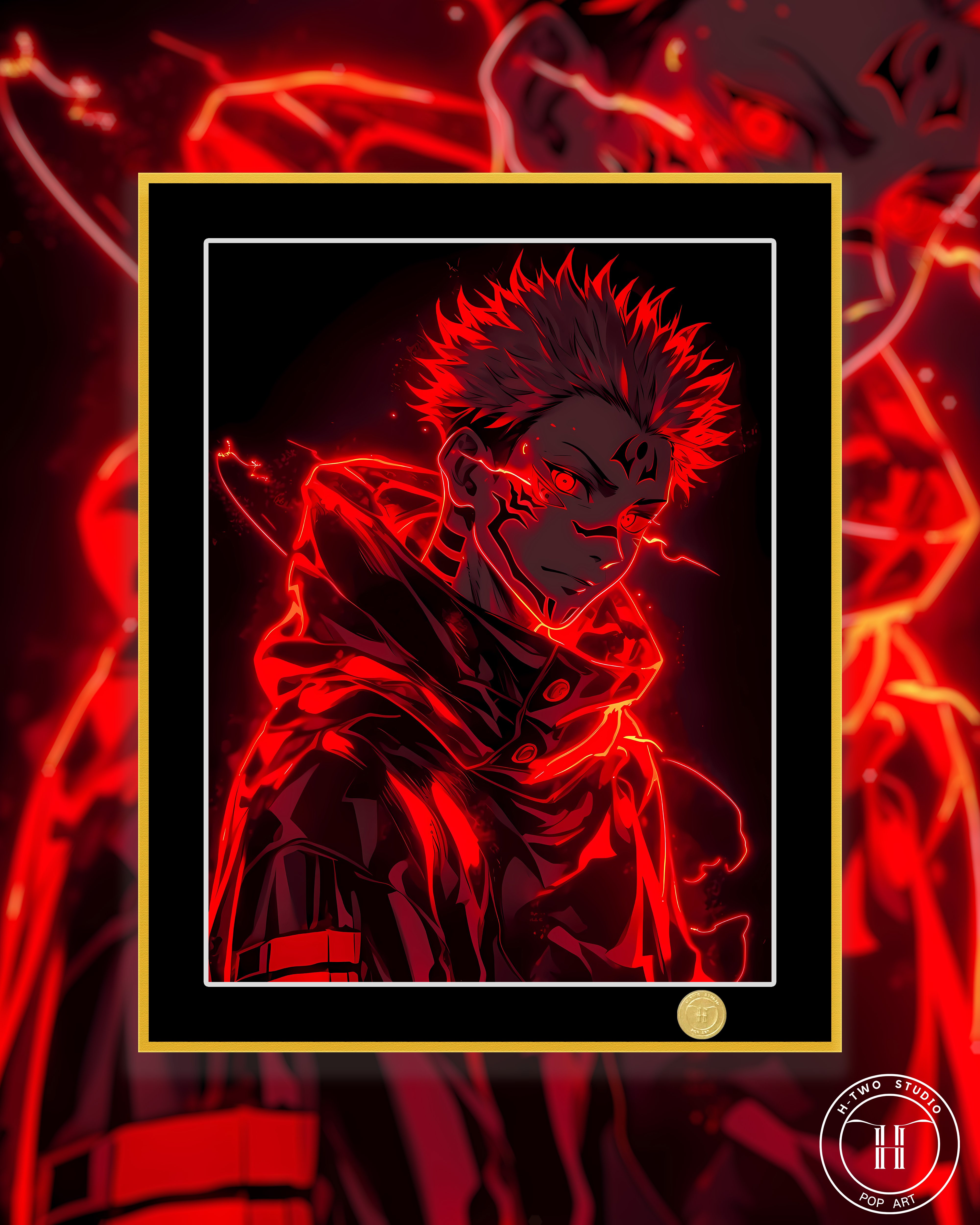 【週邊】H2工作室-兩面宿儺 咒術迴戰虎杖動漫二次元裝飾畫