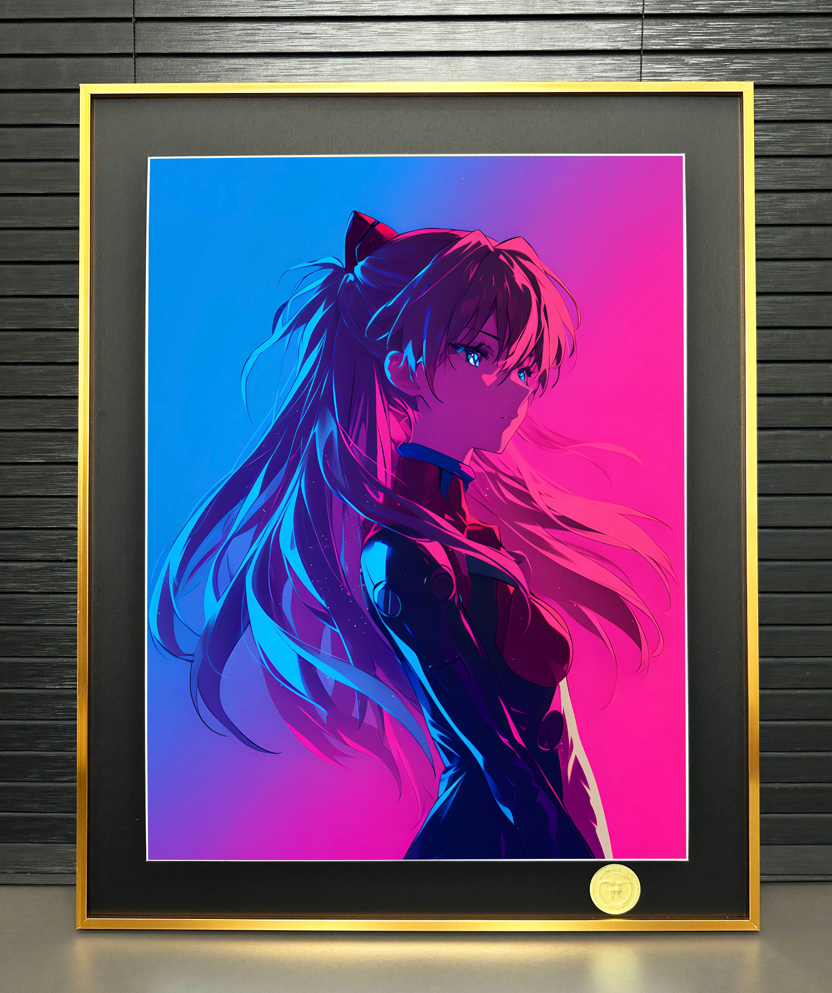 【週邊】H2工作室-藍粉明日香 EVA新世紀福音戰士明日香二號機裝飾畫