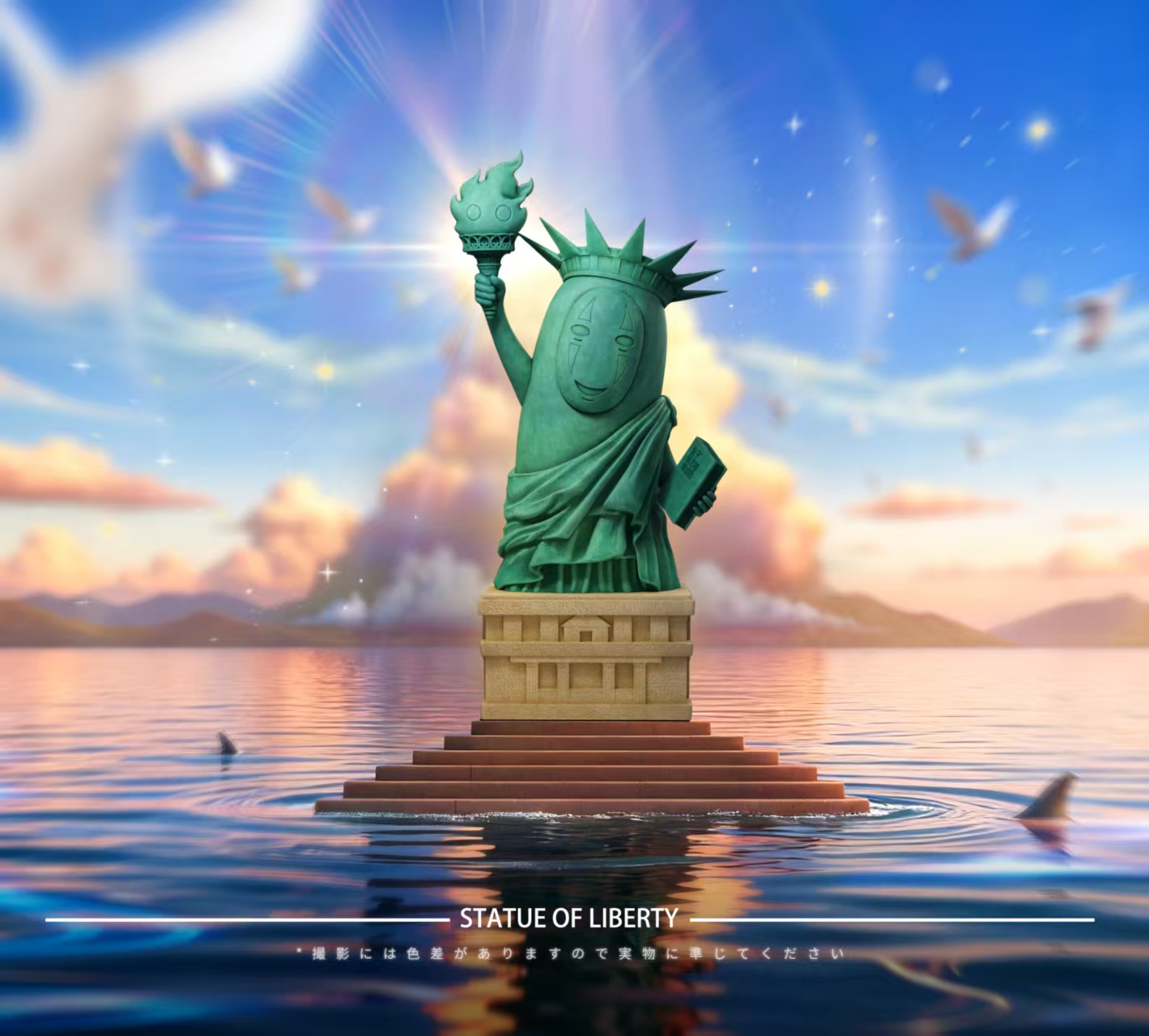 【宮崎駿】龍喵 x Lucky工作室－無臉男 自由女神像