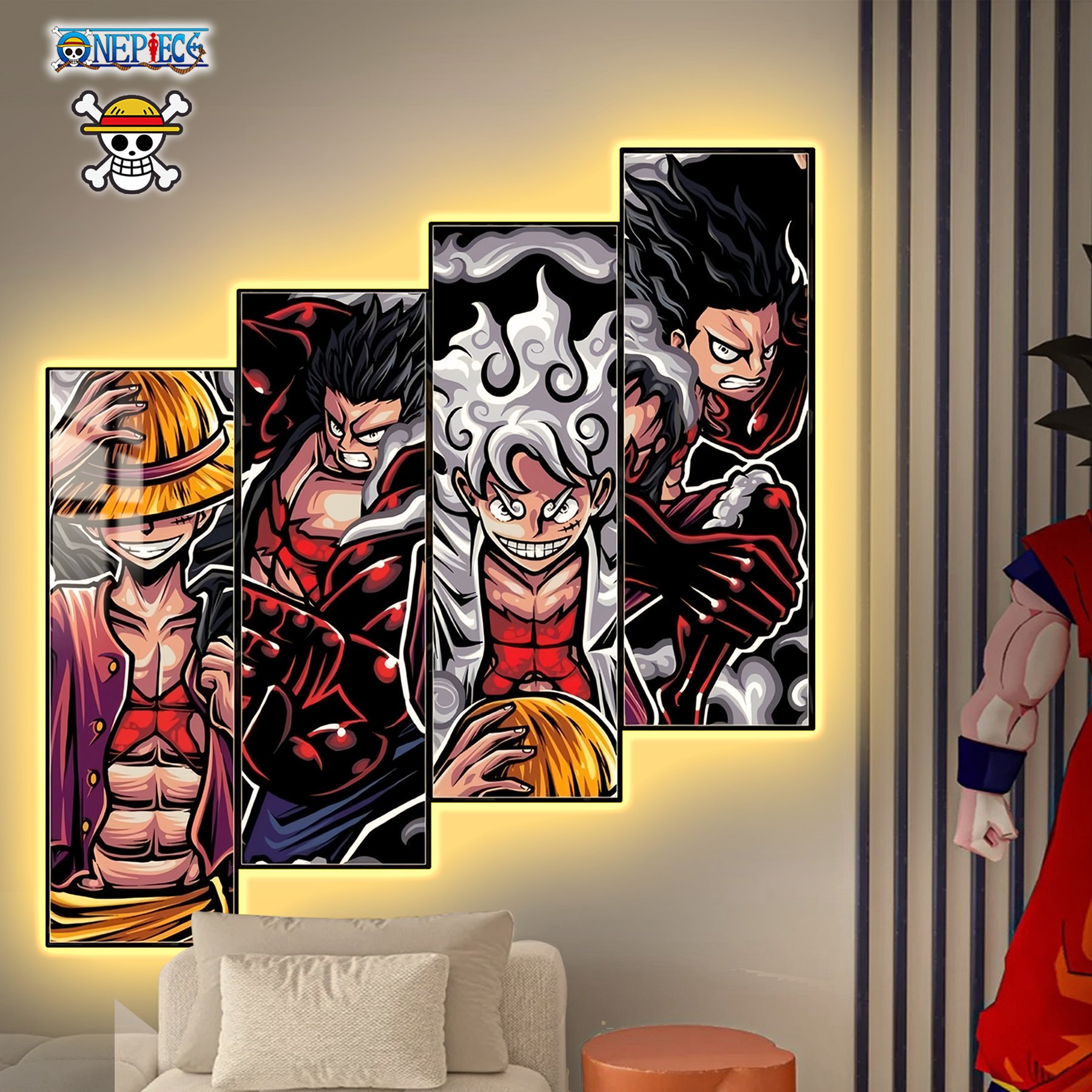 【週邊】阿喵畫社-四面梯形路飛燈帶畫