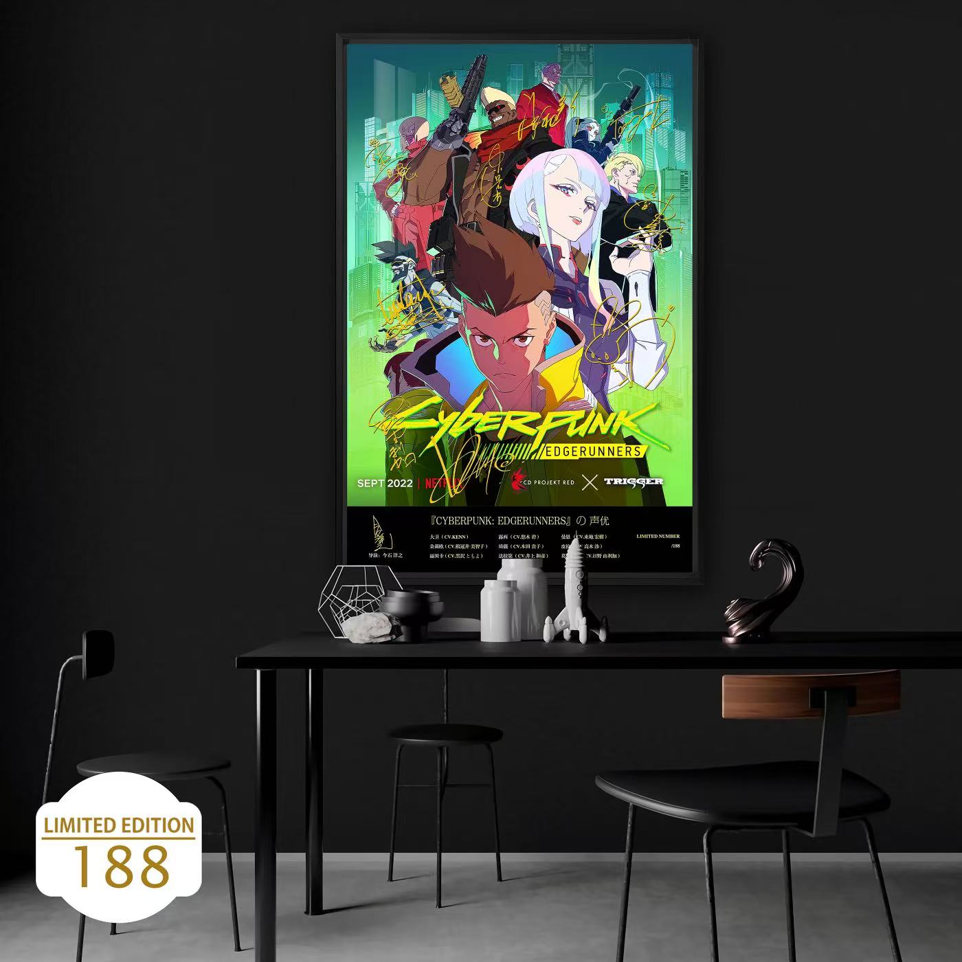 【週邊】千鳥社-賽博龐克邊緣行者麗貝卡露西大衛簽名裝飾畫