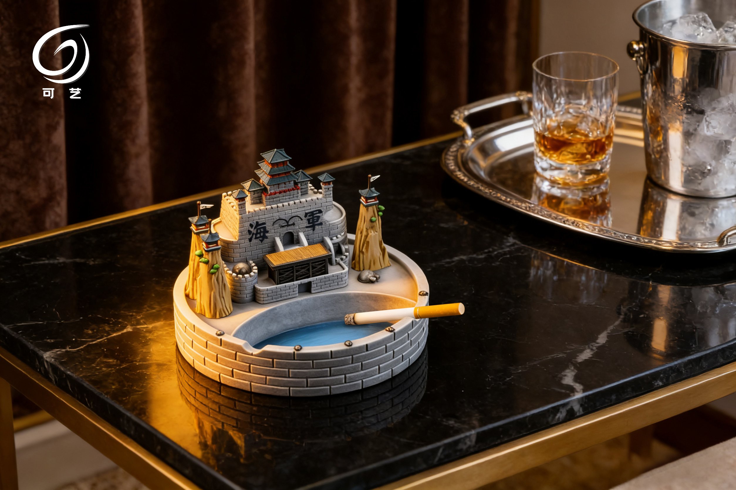 【海賊王】可藝模玩－馬林福特 海軍本部 創意擺件 煙灰缸（海外現貨）