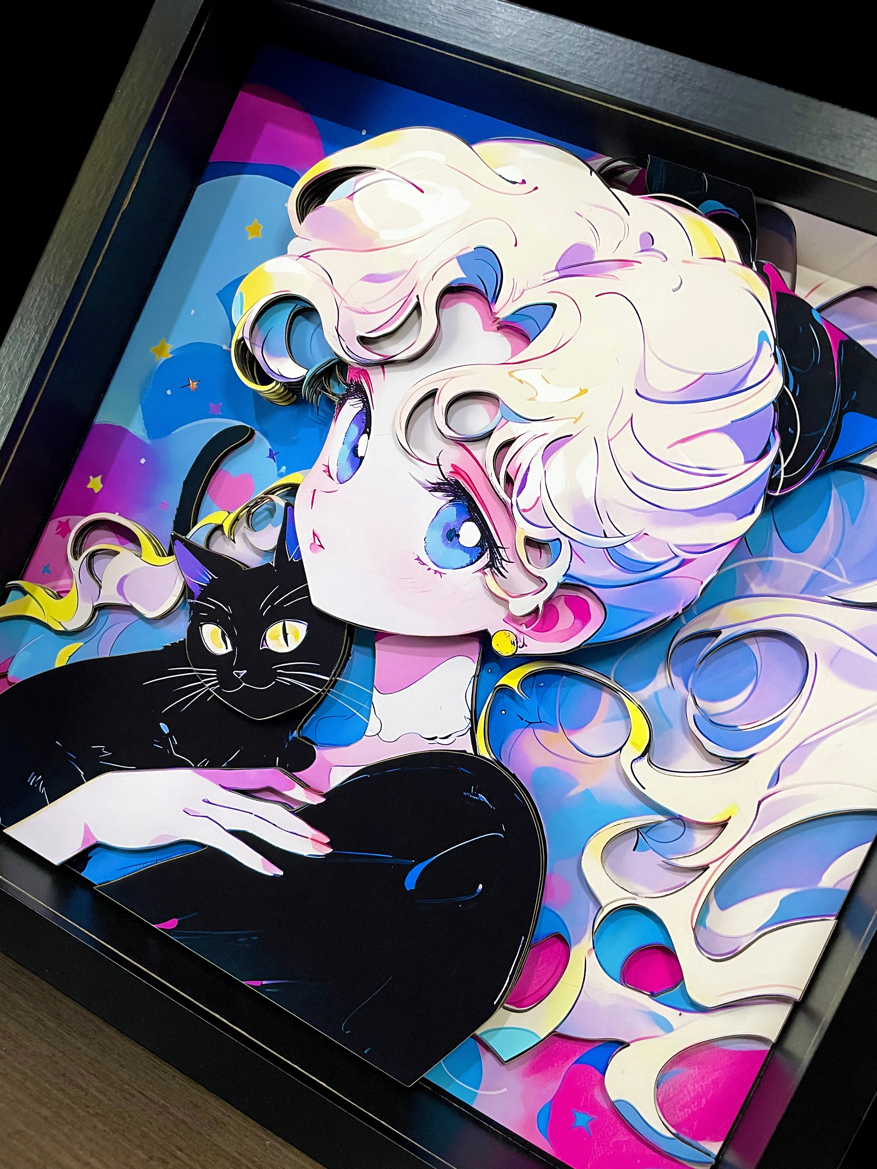 【週邊】萌萌匠-美少女戰士水冰月3D立體畫 第二彈