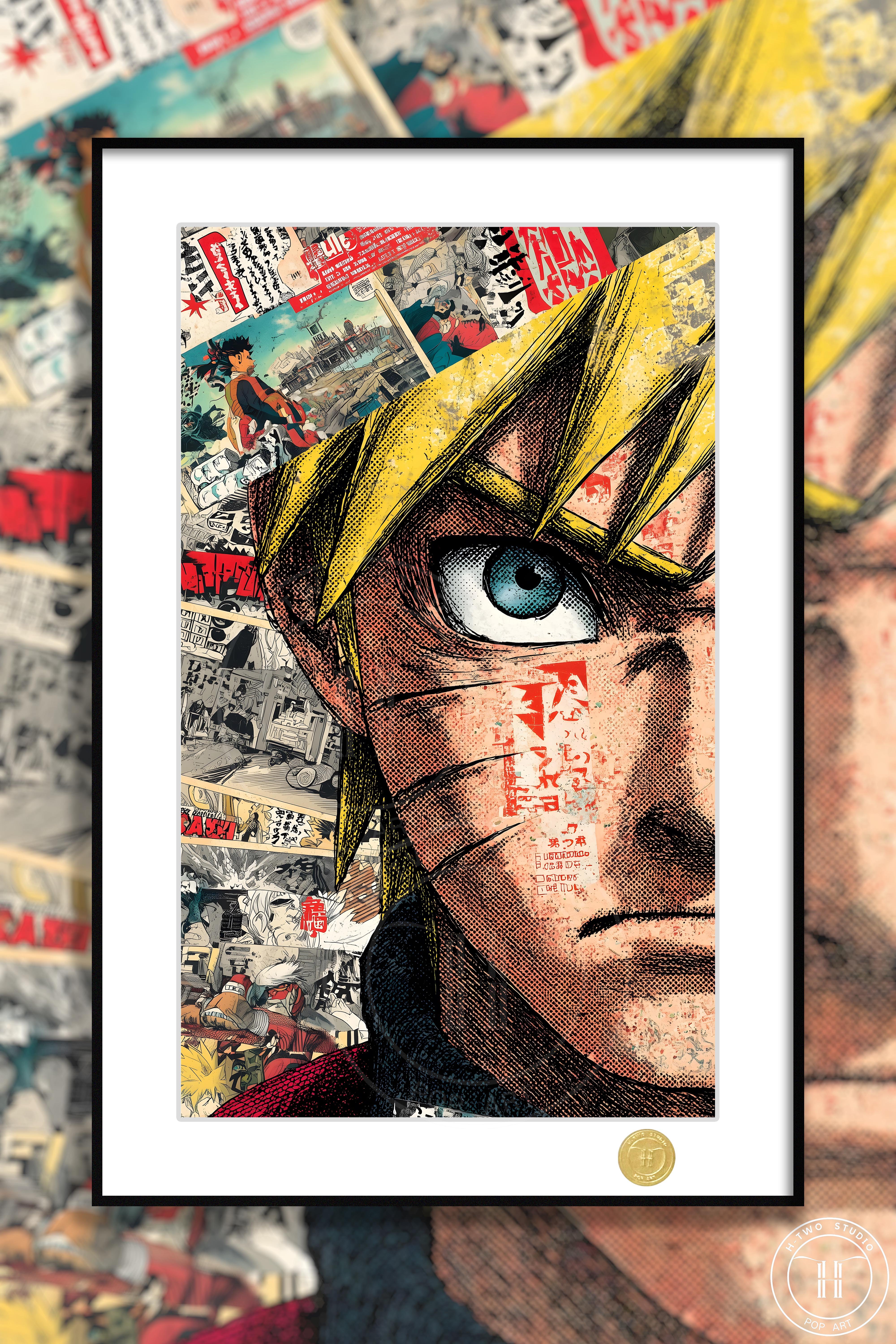 【週邊】H2工作室-海報鳴人 火影忍者漩渦鳴人七代目動漫二次元裝飾畫