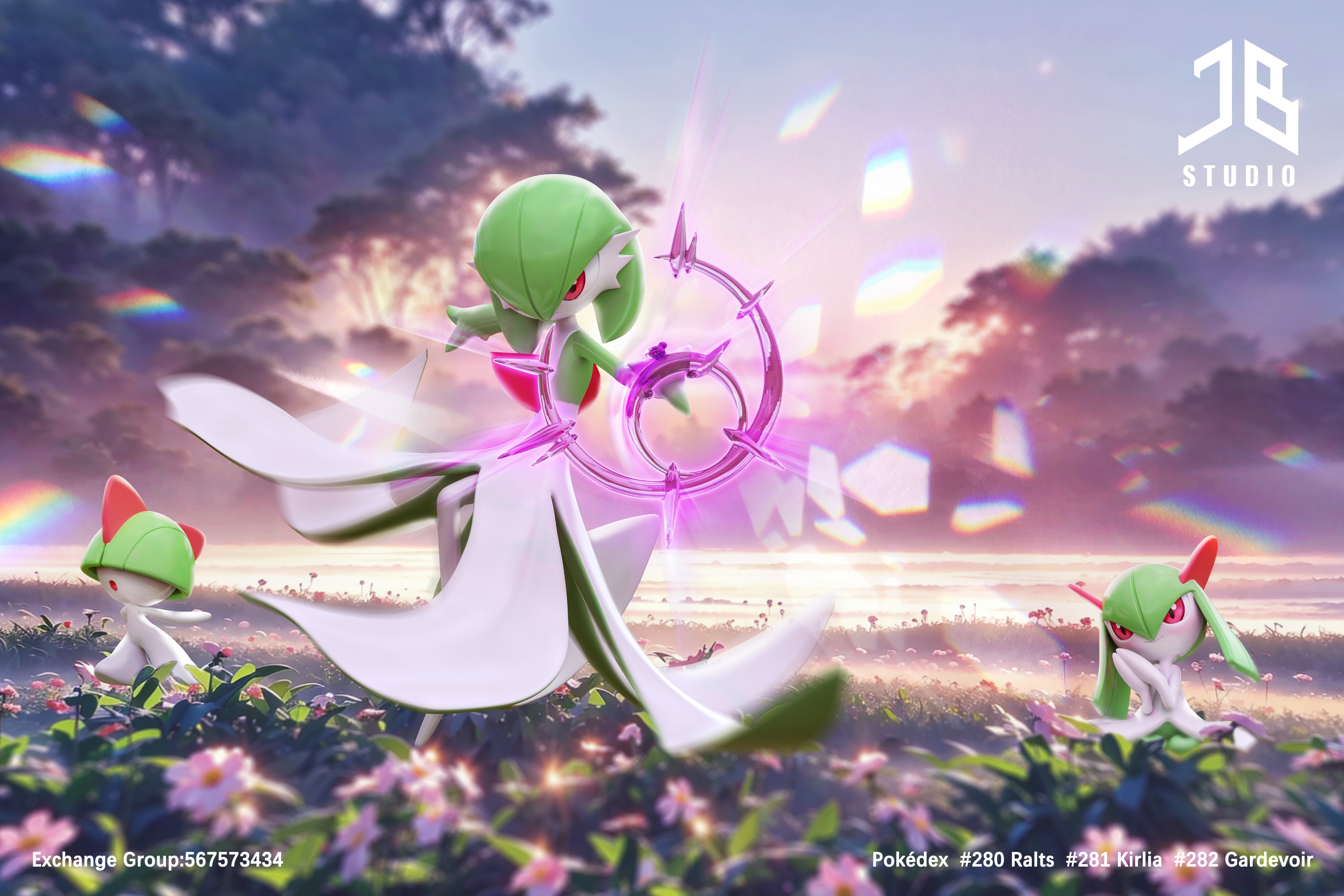 【寶可夢】精寶工作室 JB Studio-圖鑑系列 進化組 拉魯拉絲 奇魯莉安 沙奈朵