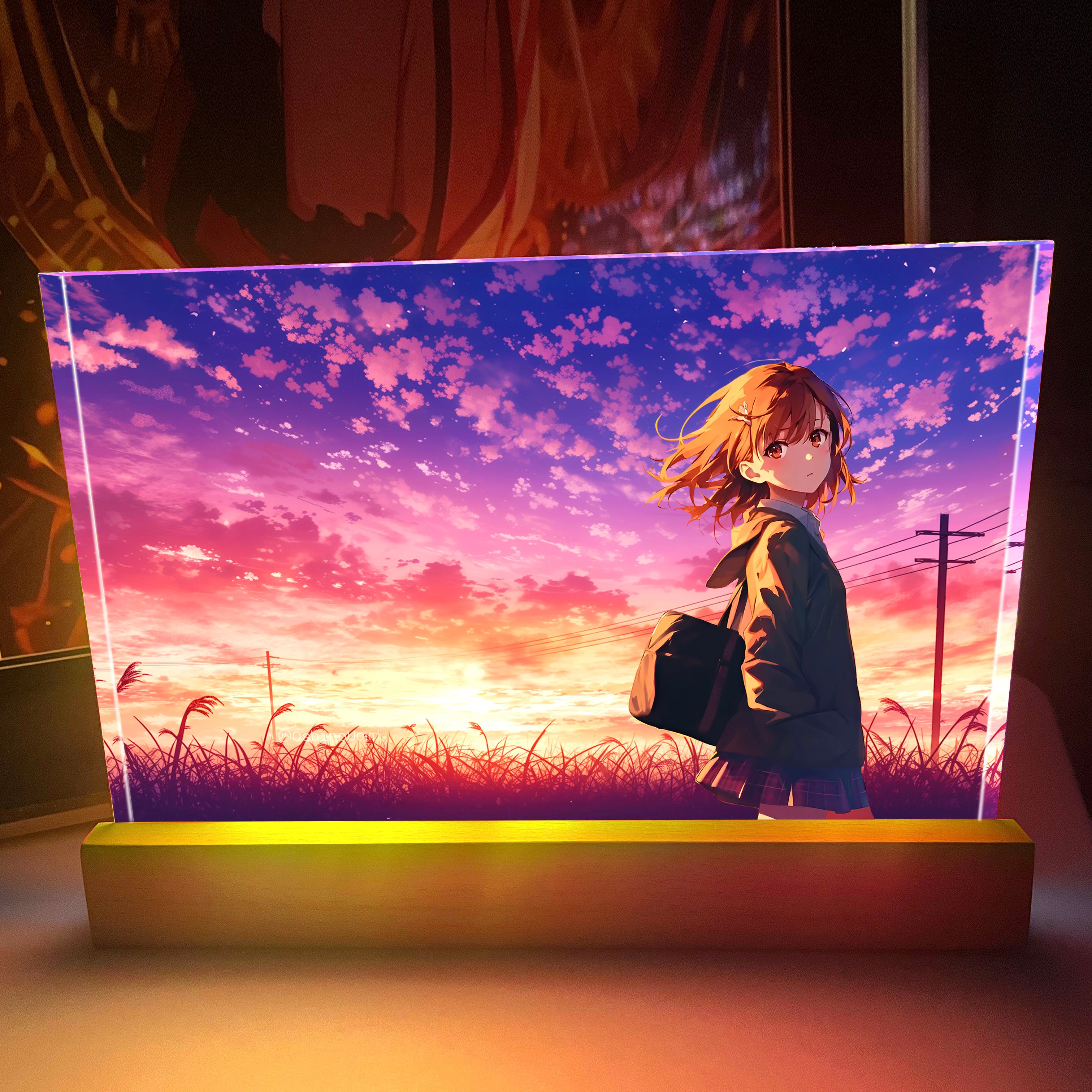 【週邊】阿喵畫社-晚霞 禦坂美琴發光透明卡磚