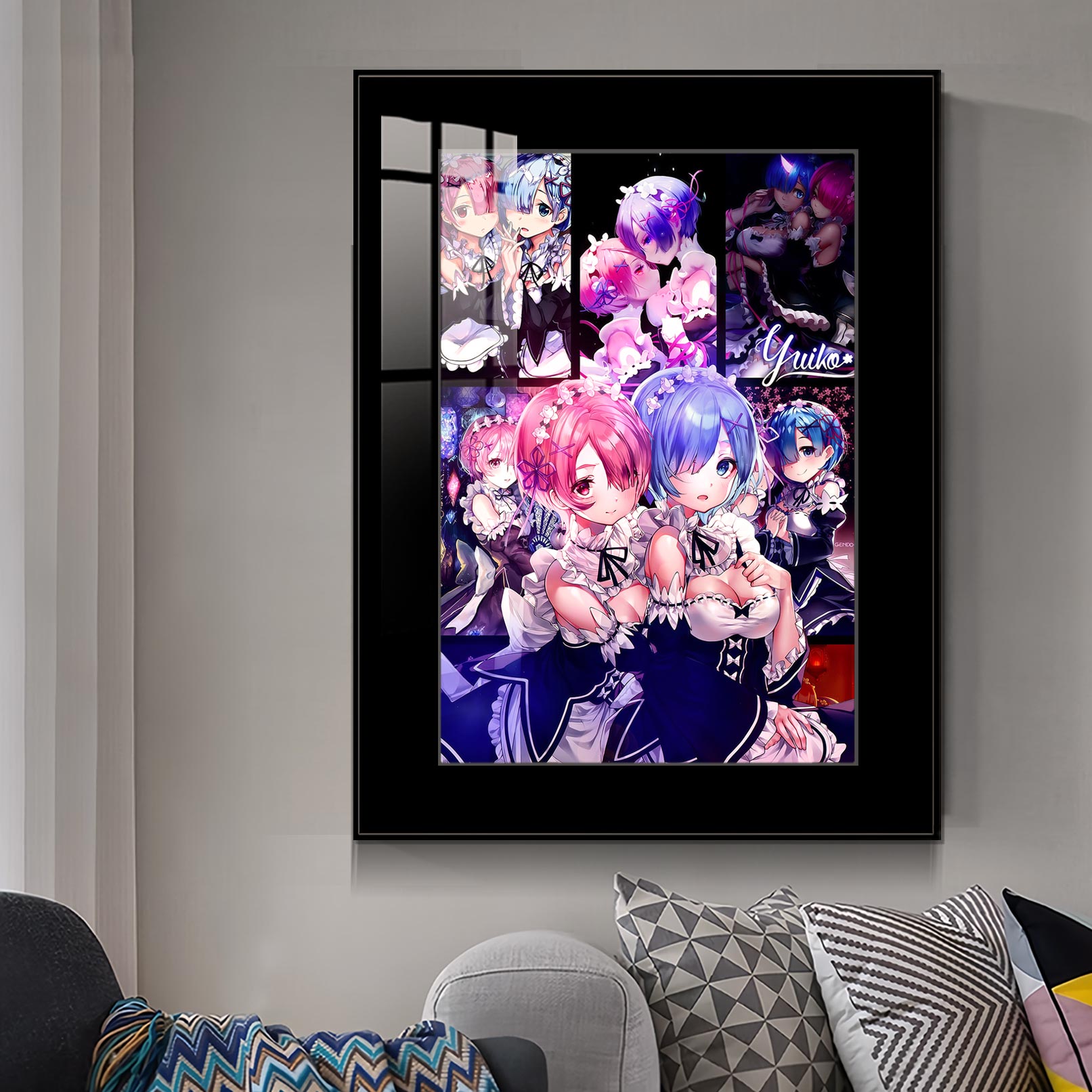 【週邊】橘子工作室－Re:從零開始的異世界生活 蕾姆 拉姆 切片海報 裝飾畫