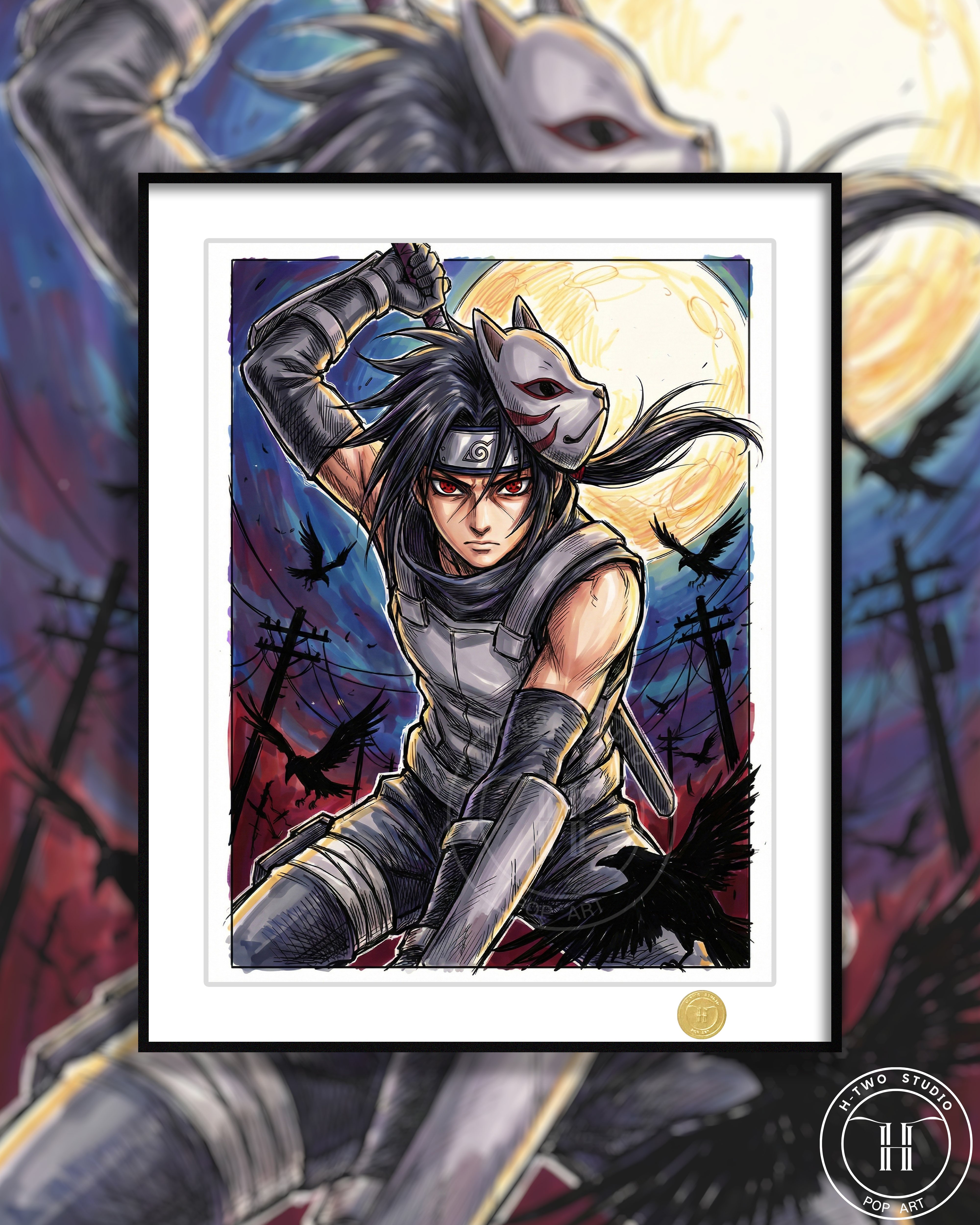 【週邊】H2工作室－火影忍者 暗部鼬 裝飾畫