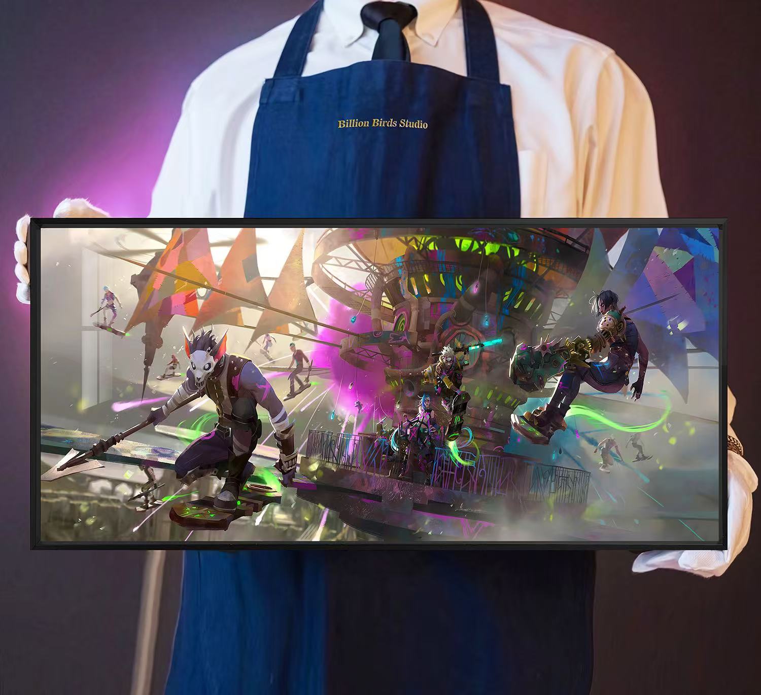 【週邊】千鳥社-英雄聯盟雙城之戰jinx金克絲艾克裝飾畫滑鼠墊