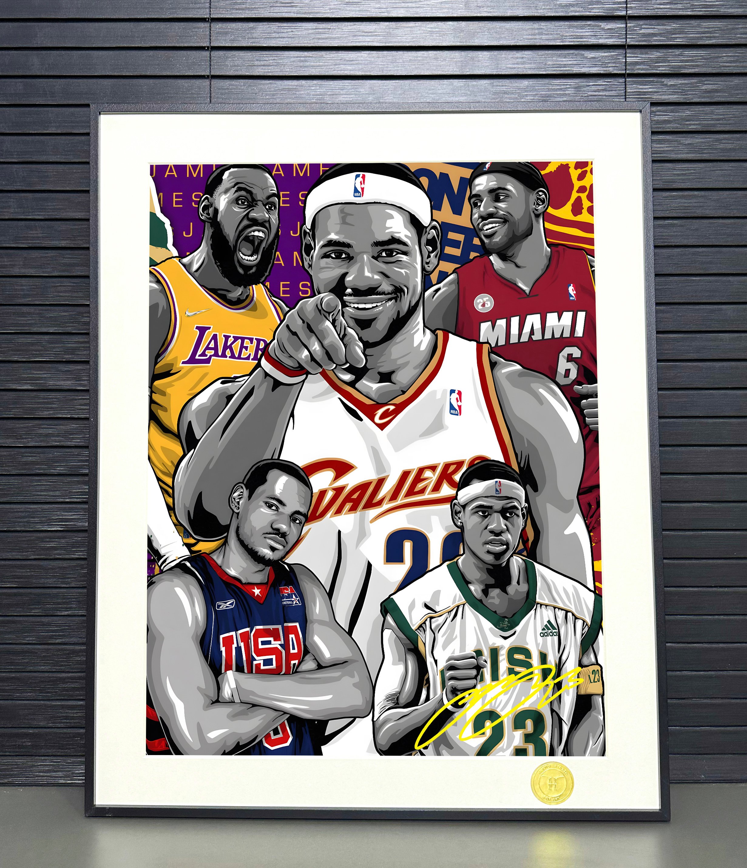 【週邊】H2工作室-勒布朗詹姆斯 NBA湖人騎士熱火詹姆斯老詹裝飾畫