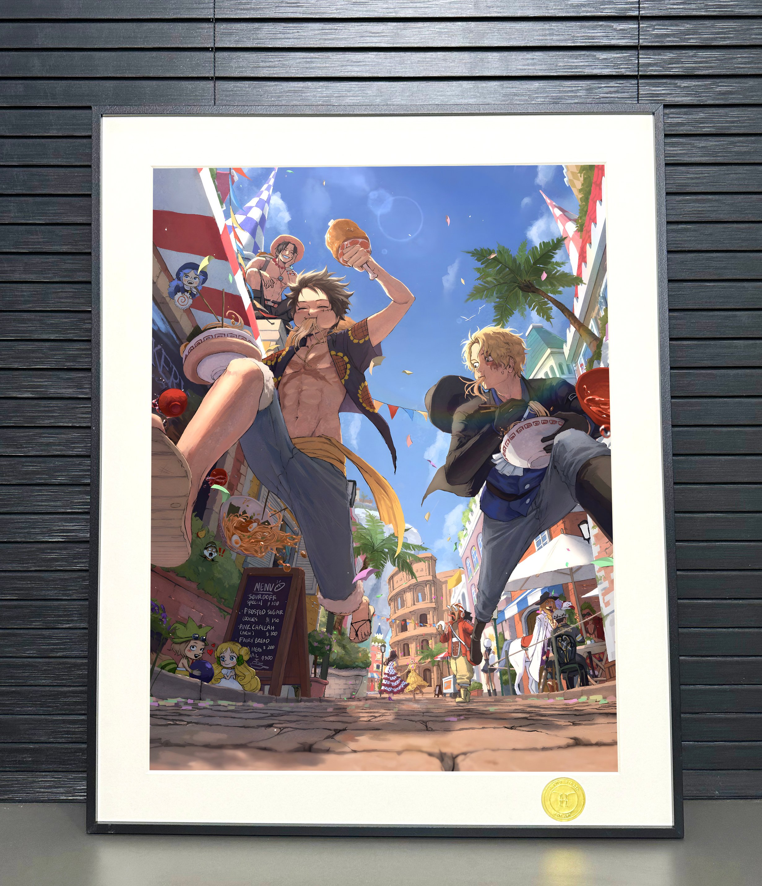 【週邊】H2工作室-三兄弟 海賊王路飛艾斯薩博動漫裝飾畫