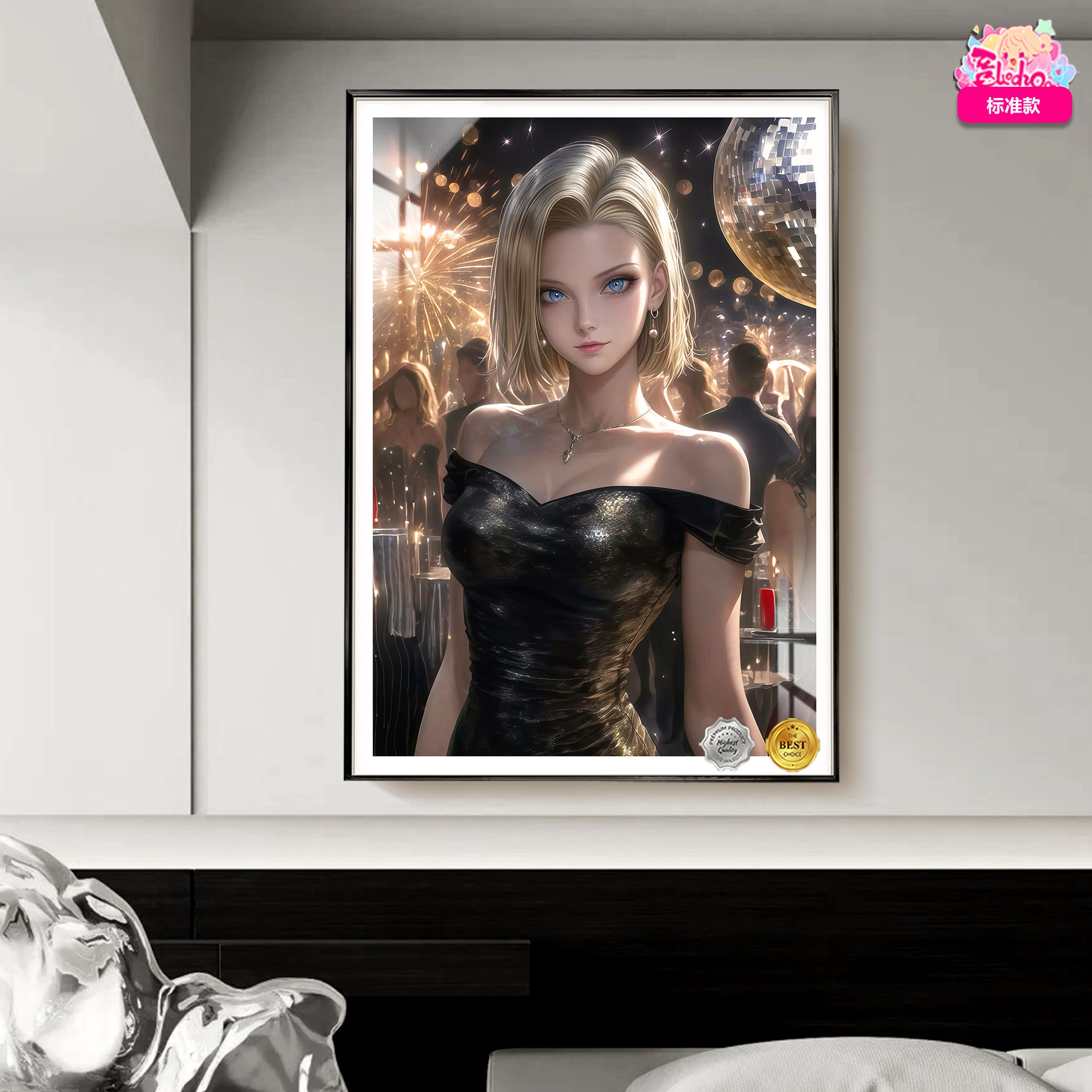 【週邊】阿喵畫社－七龍珠 黑金晚宴 18號 裝飾畫