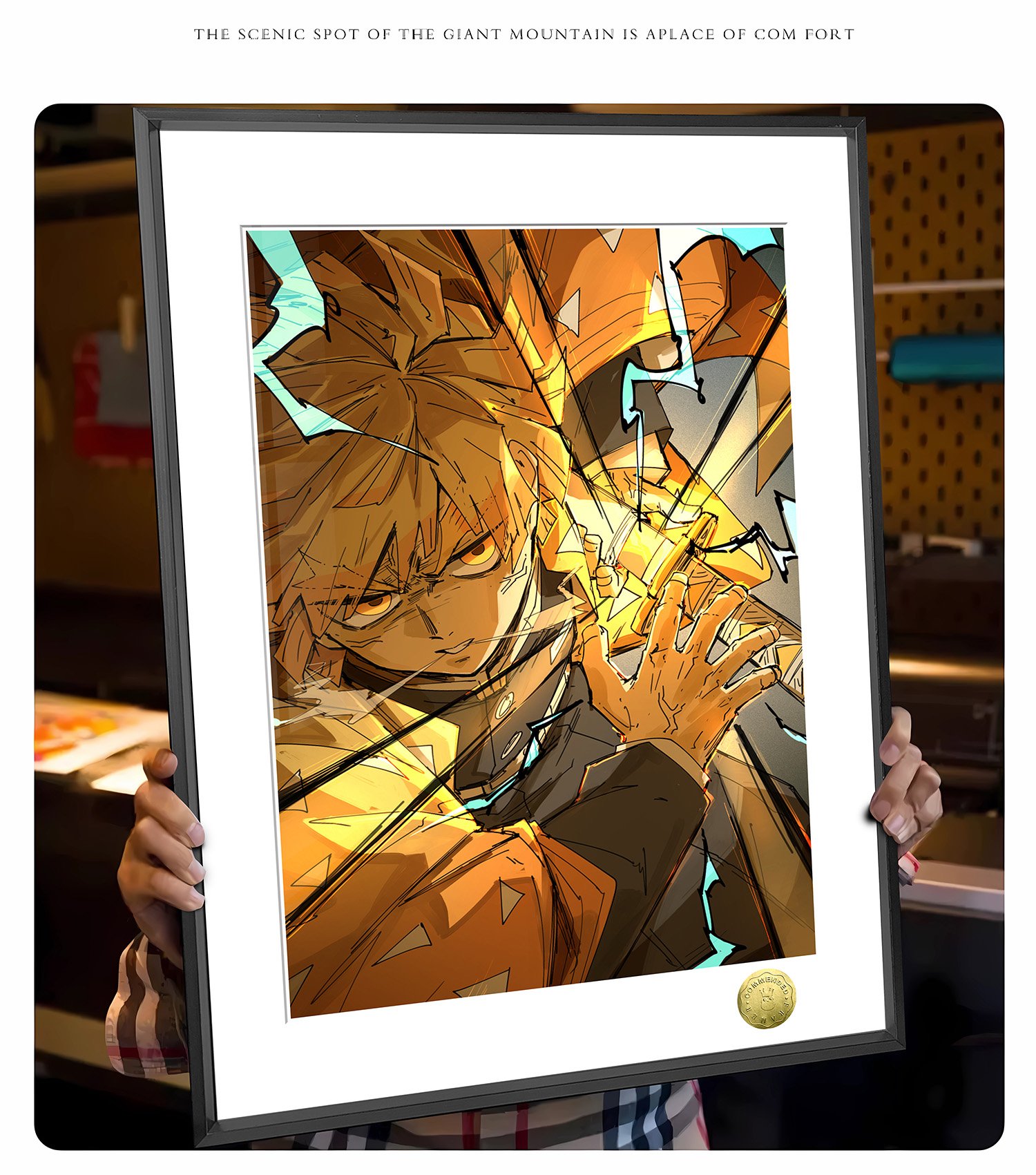 【週邊】皇呱－鬼滅之刃 金色閃光善逸 裝飾畫