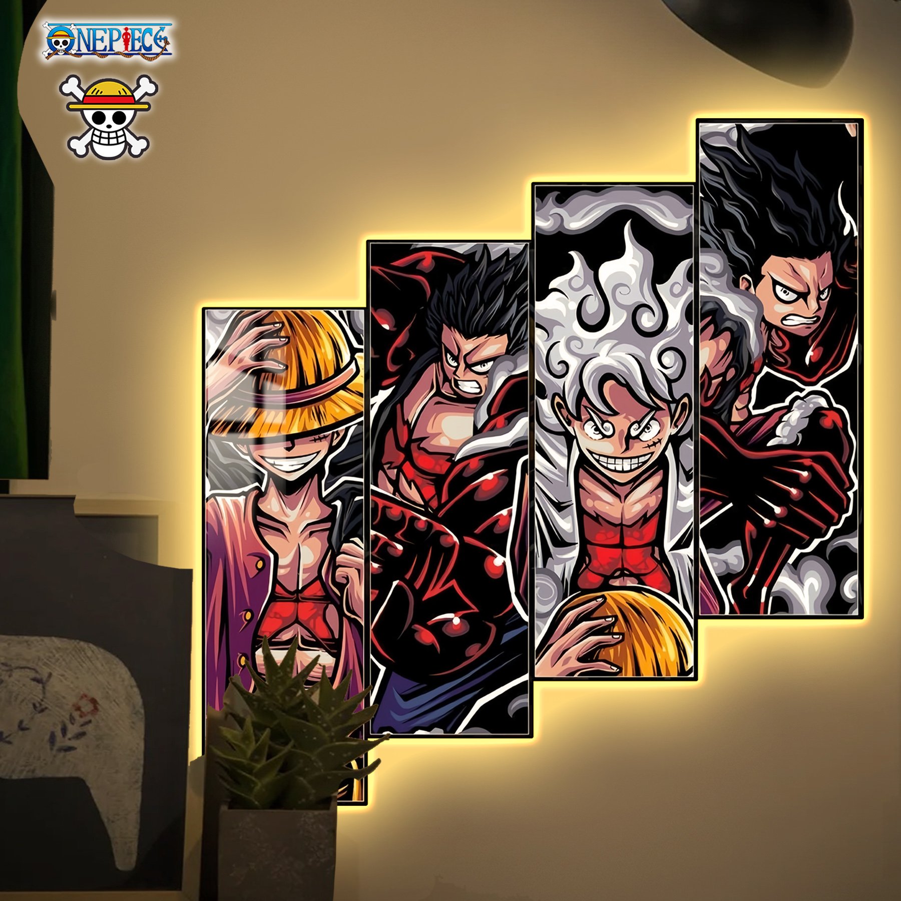 【週邊】阿喵畫社-四面梯形路飛燈帶畫