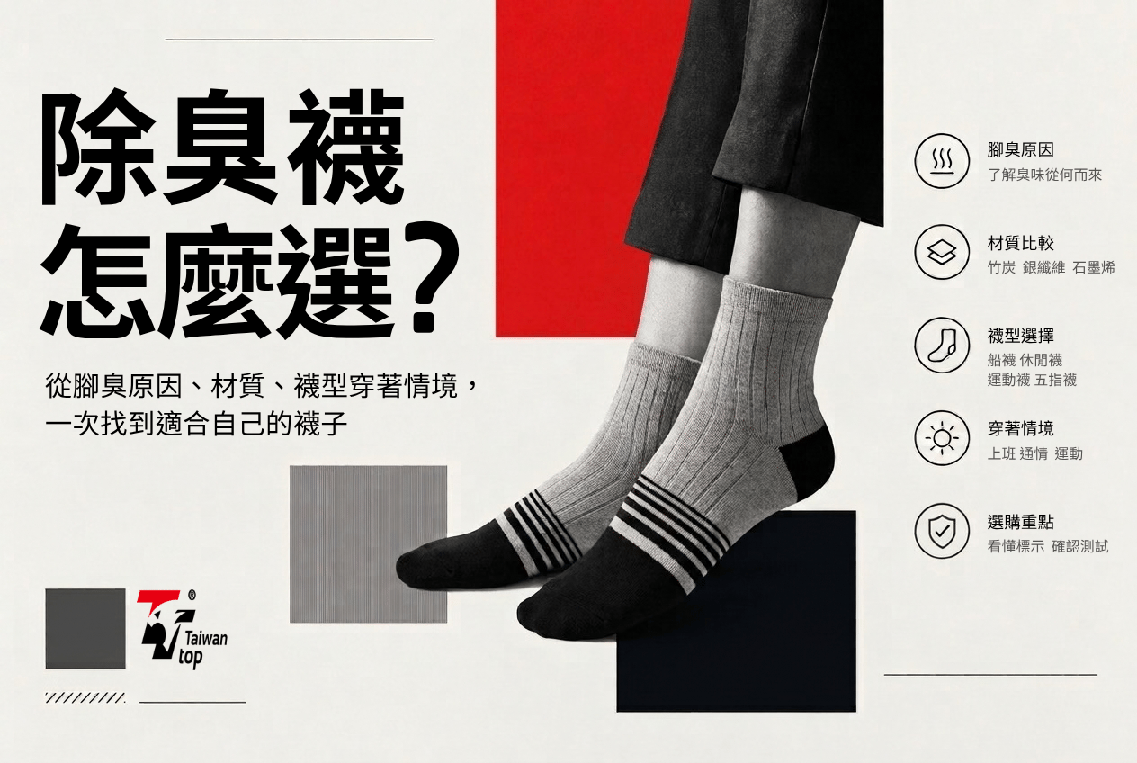 除臭襪怎麼選？從腳臭原因、材質、襪型到穿著情境，一次找到適合自己的襪子