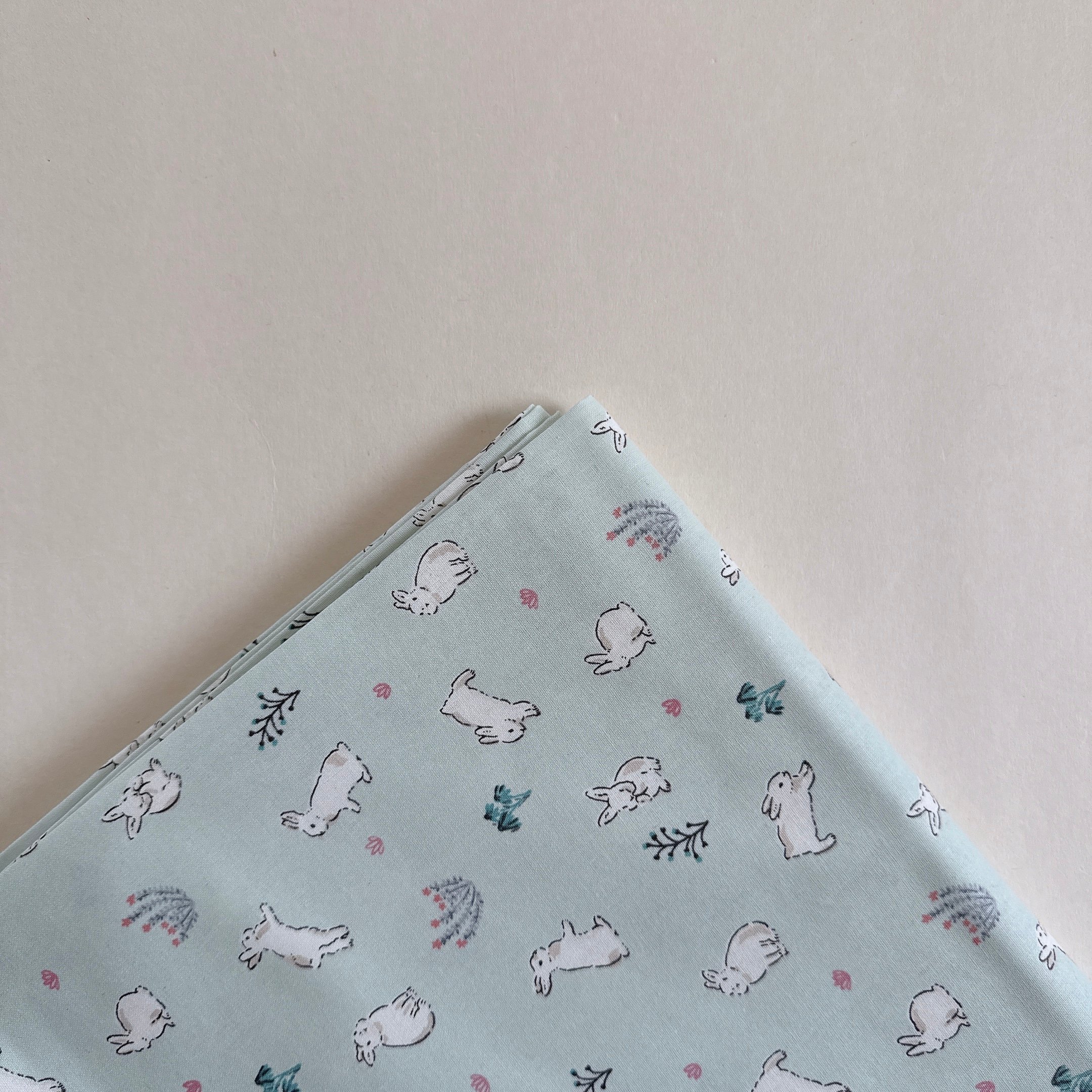 【 選布 】灰灰兔子 - 下單備註顏色（薄荷綠/白底）