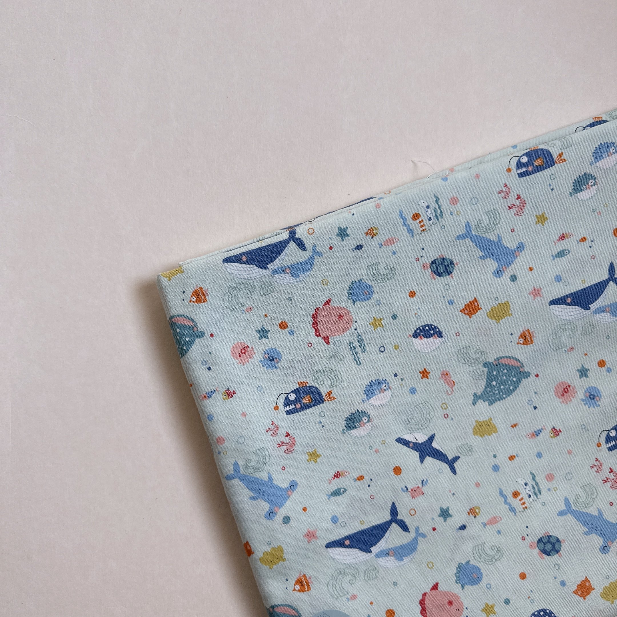 【 選布 】藍底海底世界（日本加價布款）27