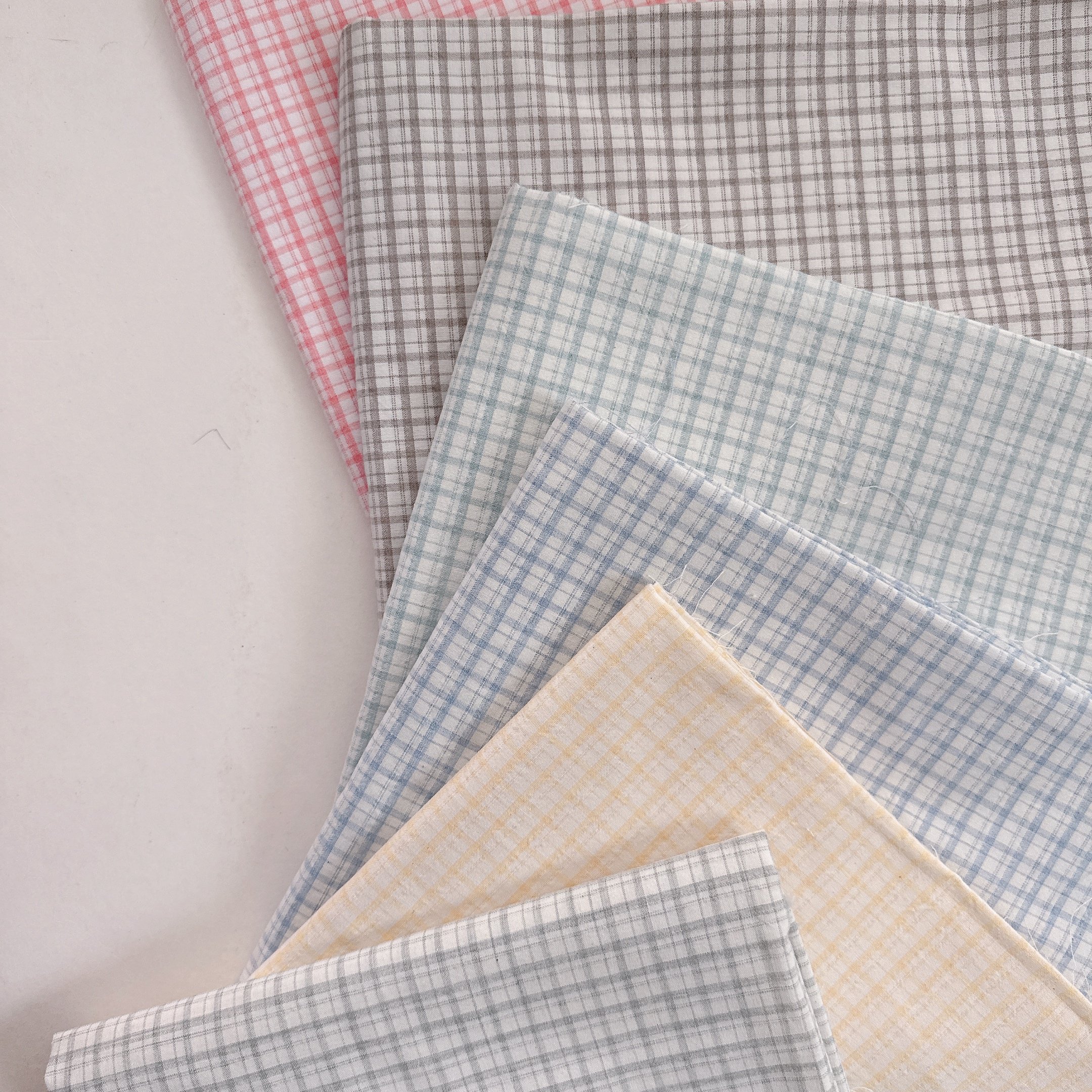 【 選布 】格子系列 - 水洗棉 備註顏色（粉/咖/綠/藍/黃/灰）