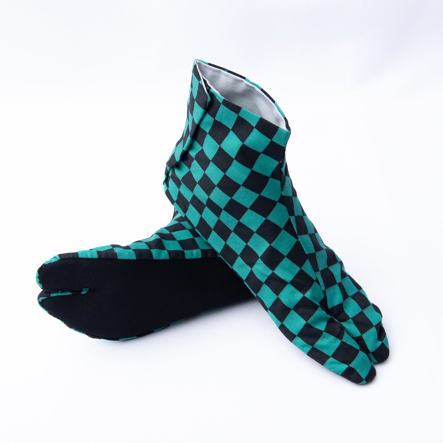 手工足袋：市松綠（訂製）