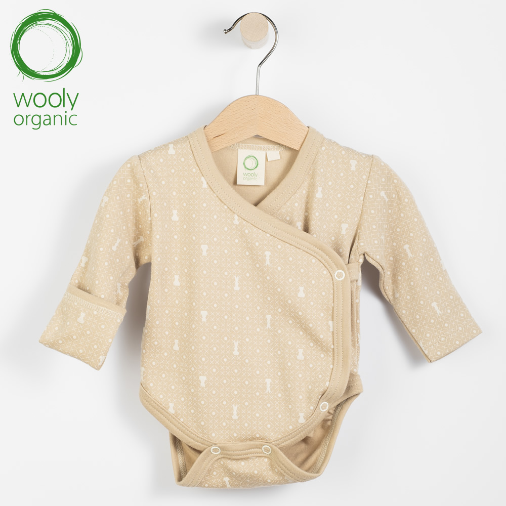 WoolyOrganic有機棉絨 側開襟包屁衣(丹蜜深棕)