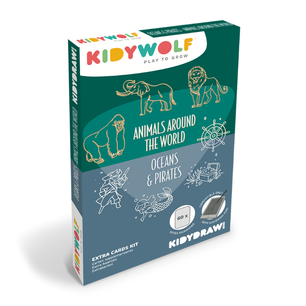 比利時KIDYWOLF 主題擴充描繪圖卡(世界動物＆海洋海盜)