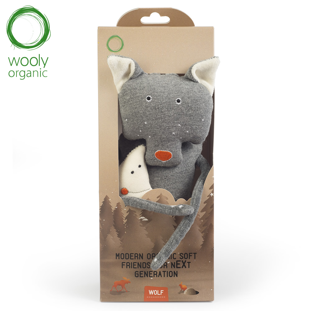 WoolyOrganic有機棉絨 安撫玩偶(灰狼)