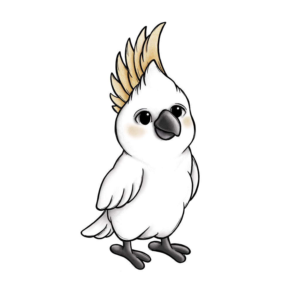 挪威 Stickstay 設計師手繪壁貼（鳥類動物-鳳頭鸚鵡）