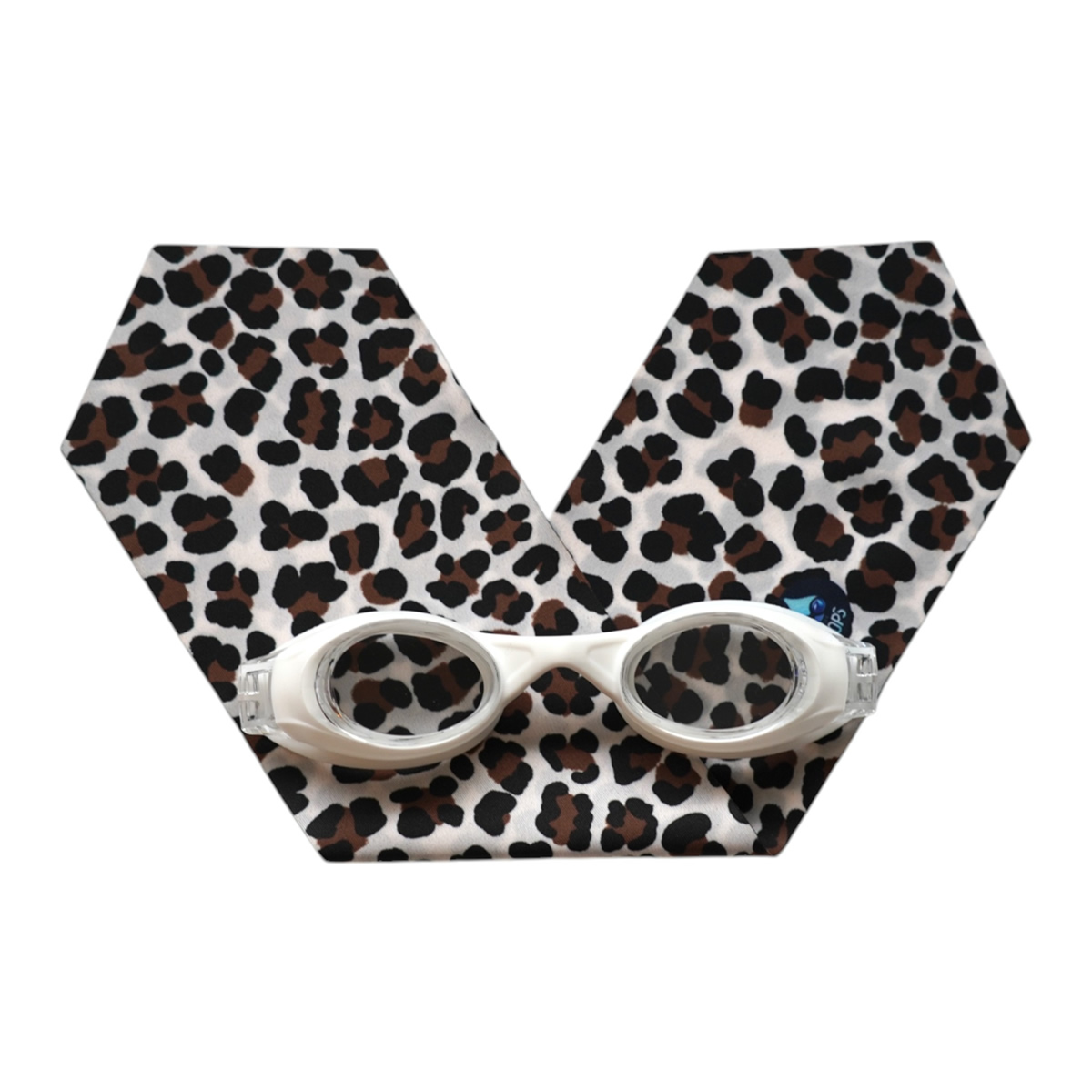 法國waterplops-兒童游泳泳鏡(摩卡豹紋/透明)