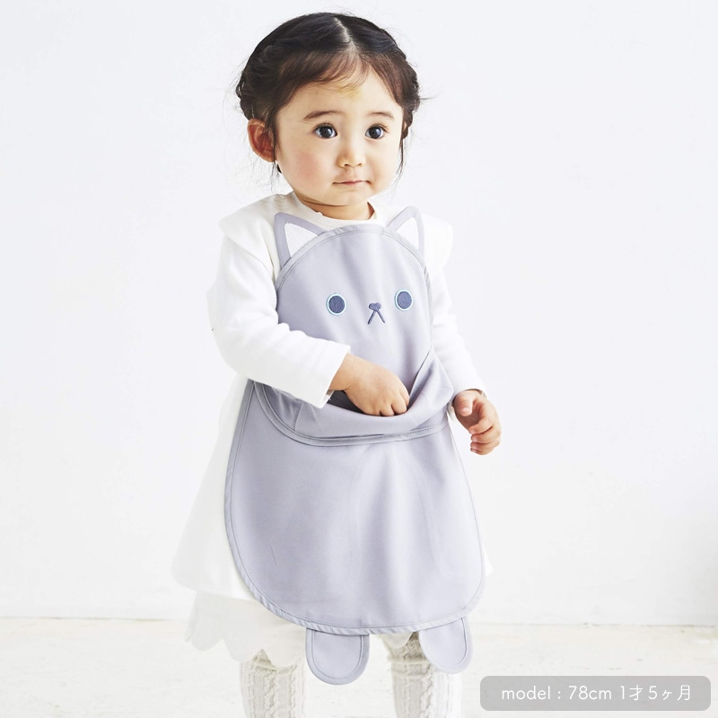 日本ABOO 動物造型長版圍裙(灰貓貓)