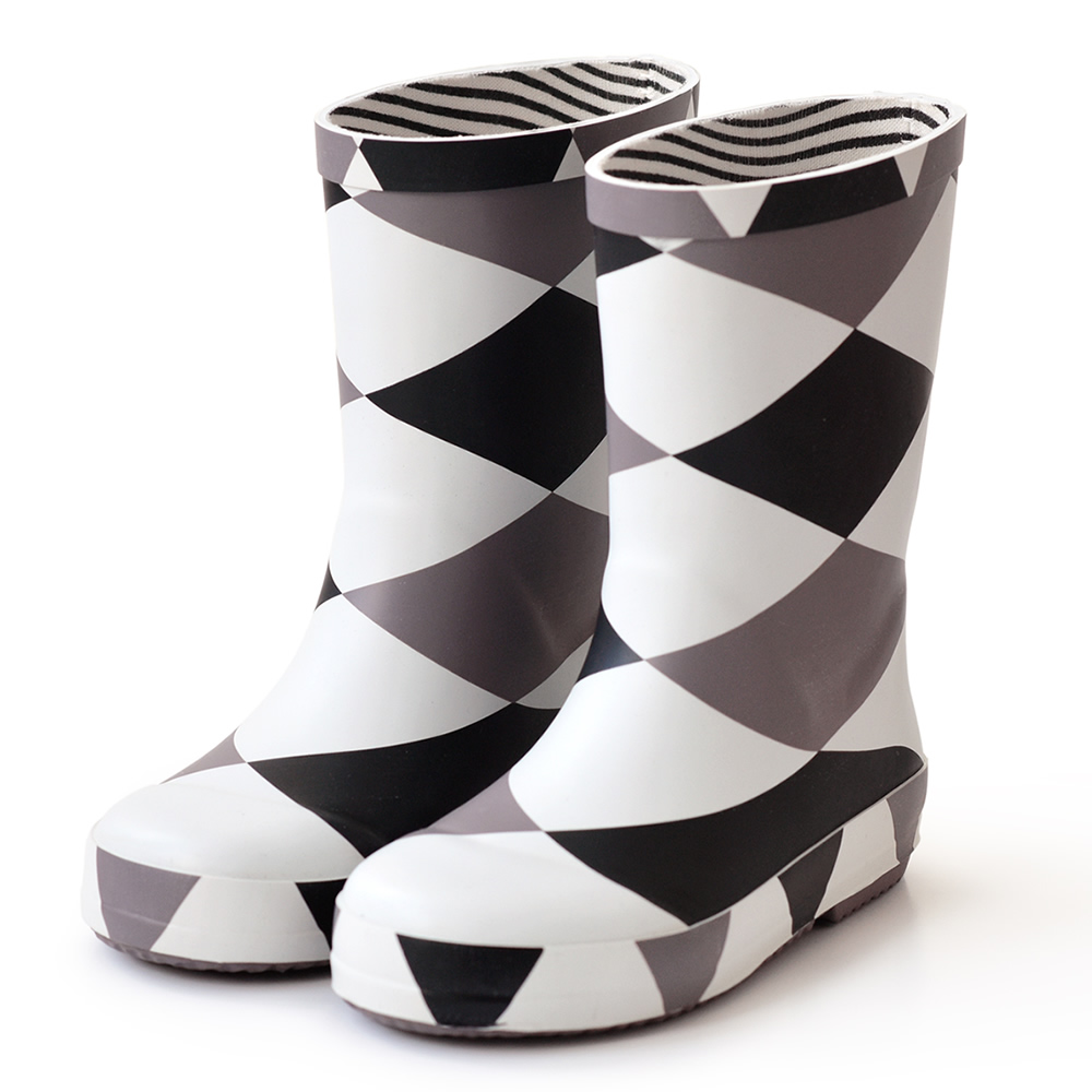 法國BOXBO DAMIER雨靴-愛時尚(菱格灰)