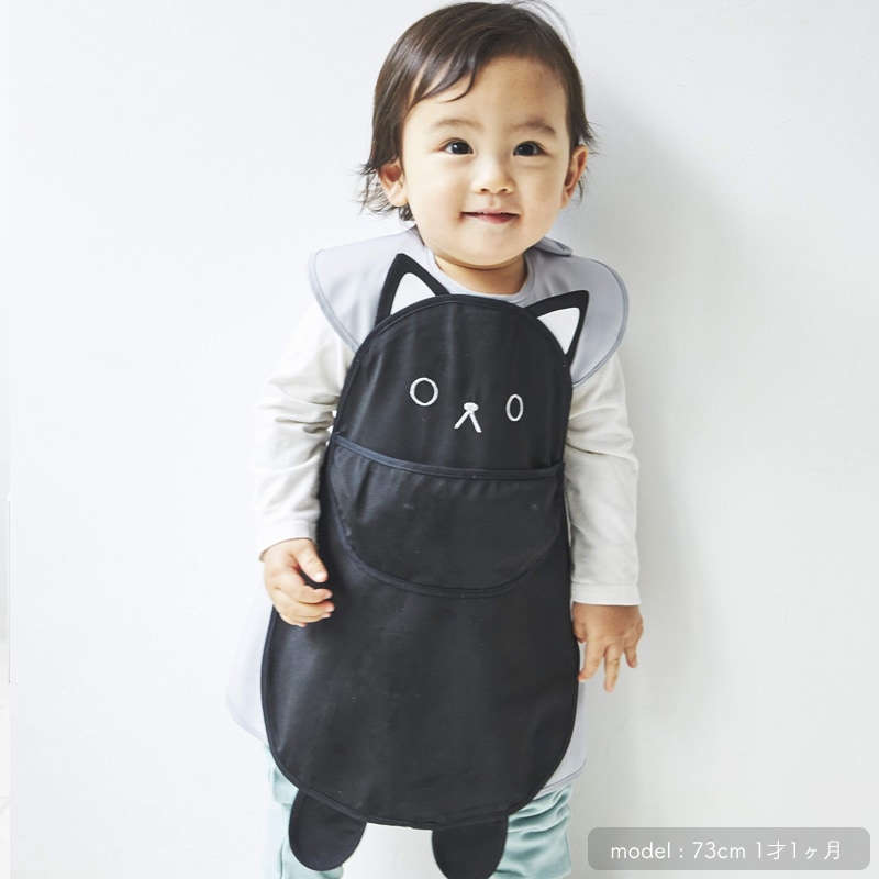 日本ABOO 動物造型長版圍裙(黑貓貓)