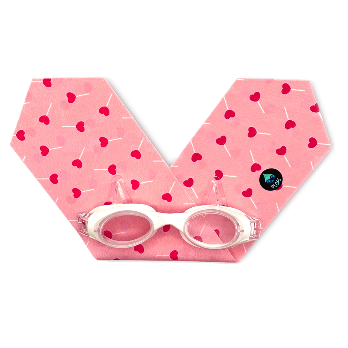法國waterplops-兒童游泳泳鏡(愛心棒棒糖/透明)