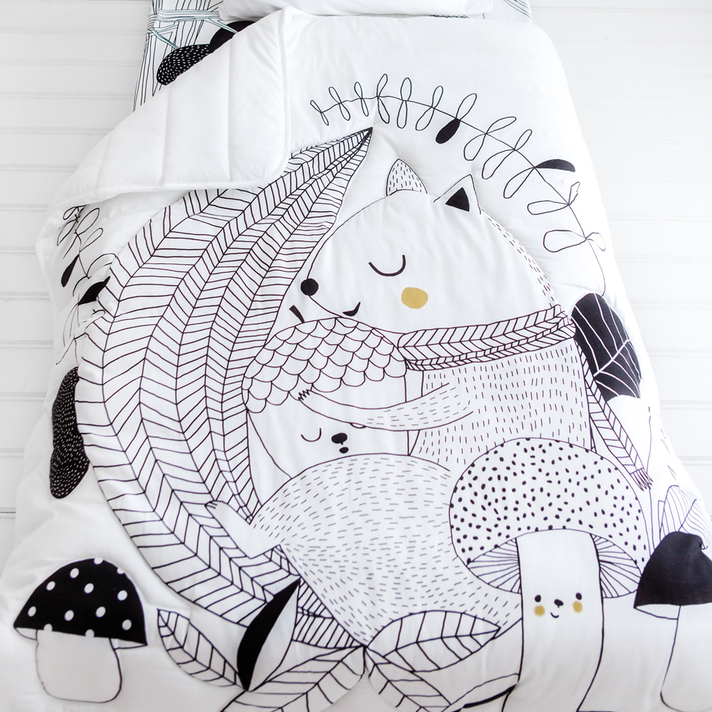 美國RookieHumans 多功能純棉絲柔被(晚安!松鼠)