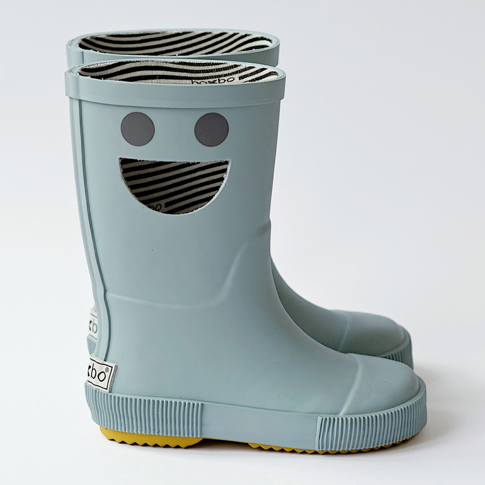 法國BOXBO WISTITI雨靴-我愛笑瞇瞇(薄霧藍)