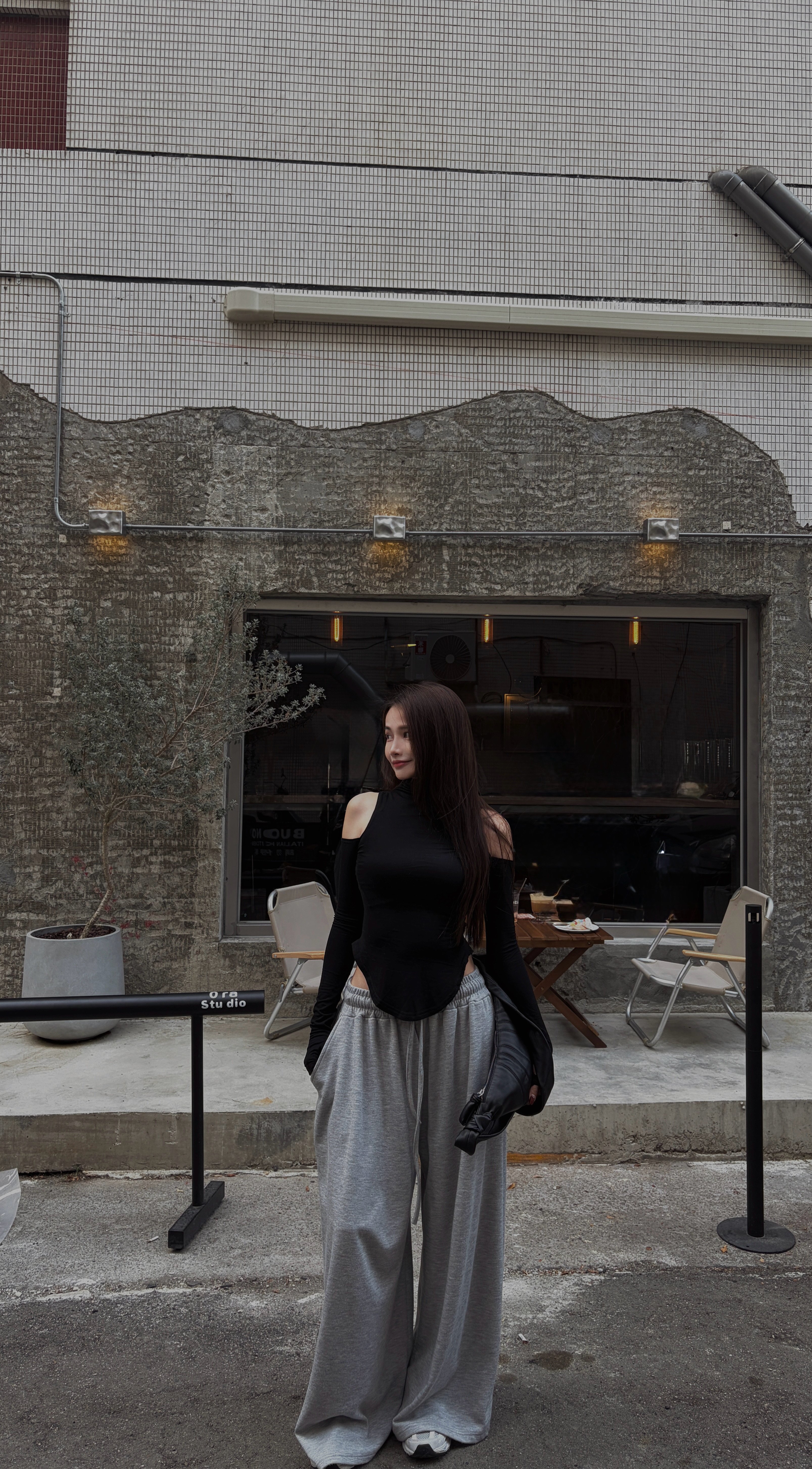 CASUAL韓國垂墜大寬舒服棉褲(淺灰)