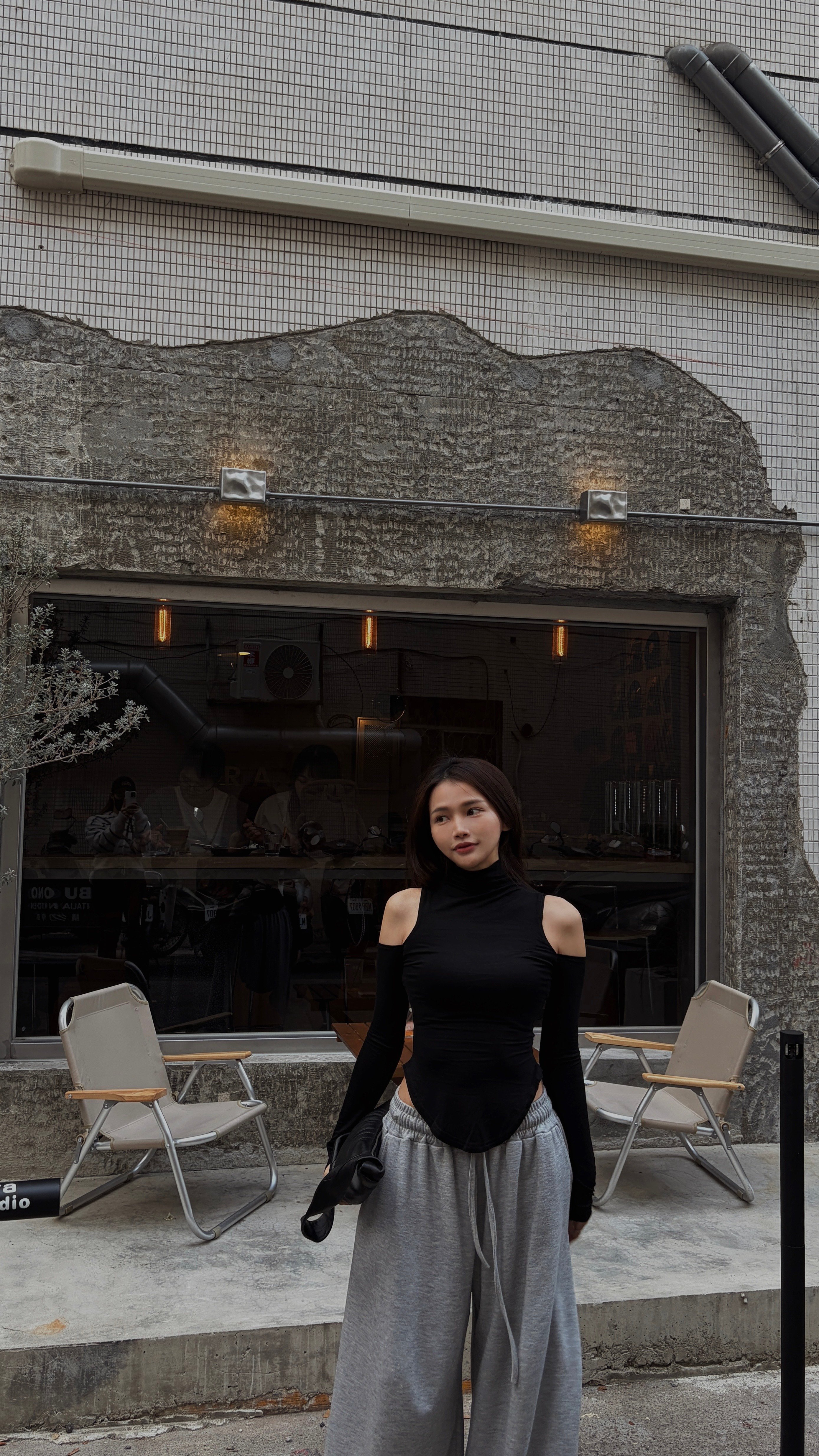 CASUAL純欲高知露肩打底衣(黑)