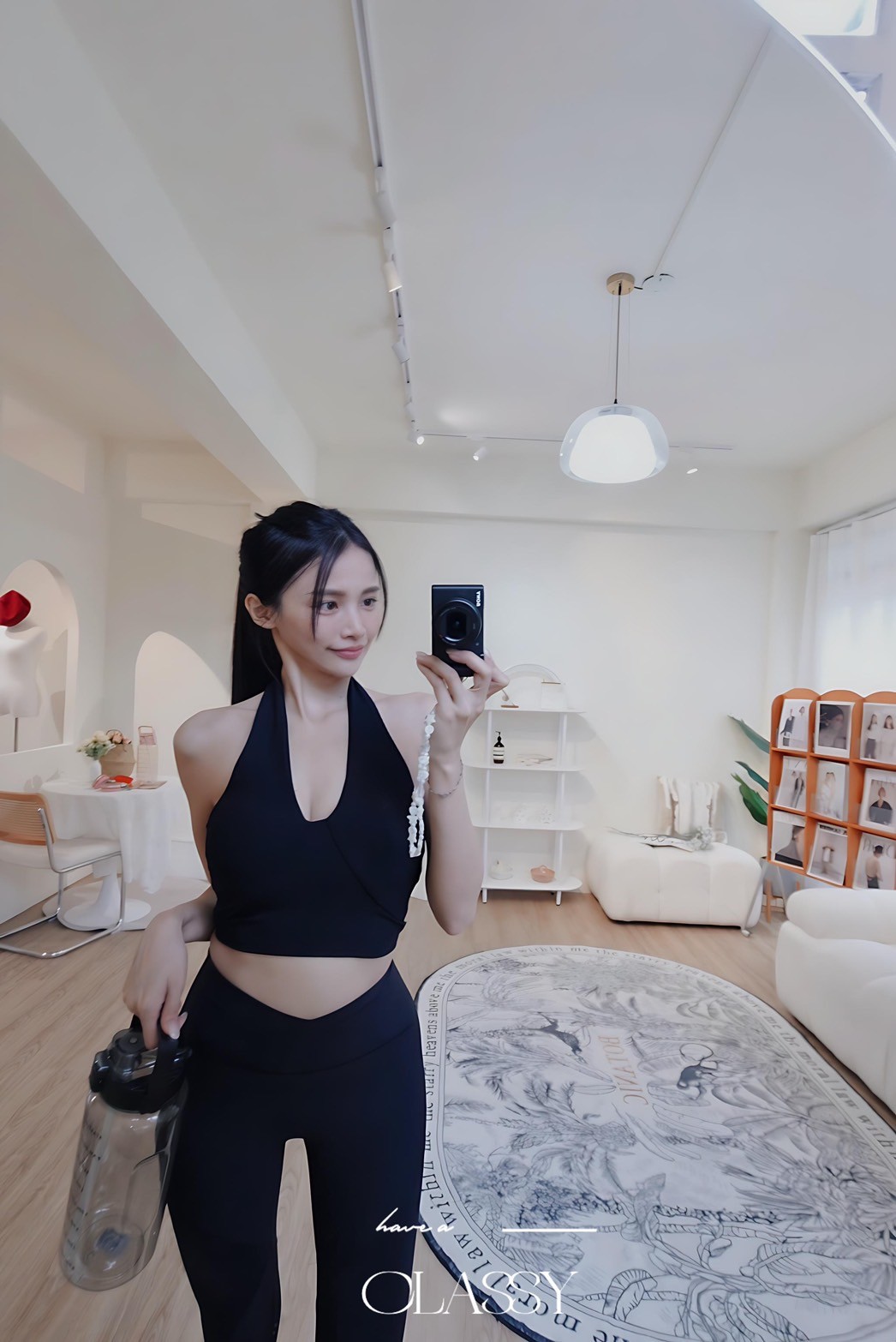 高質感繞脖瑜珈套裝 黑