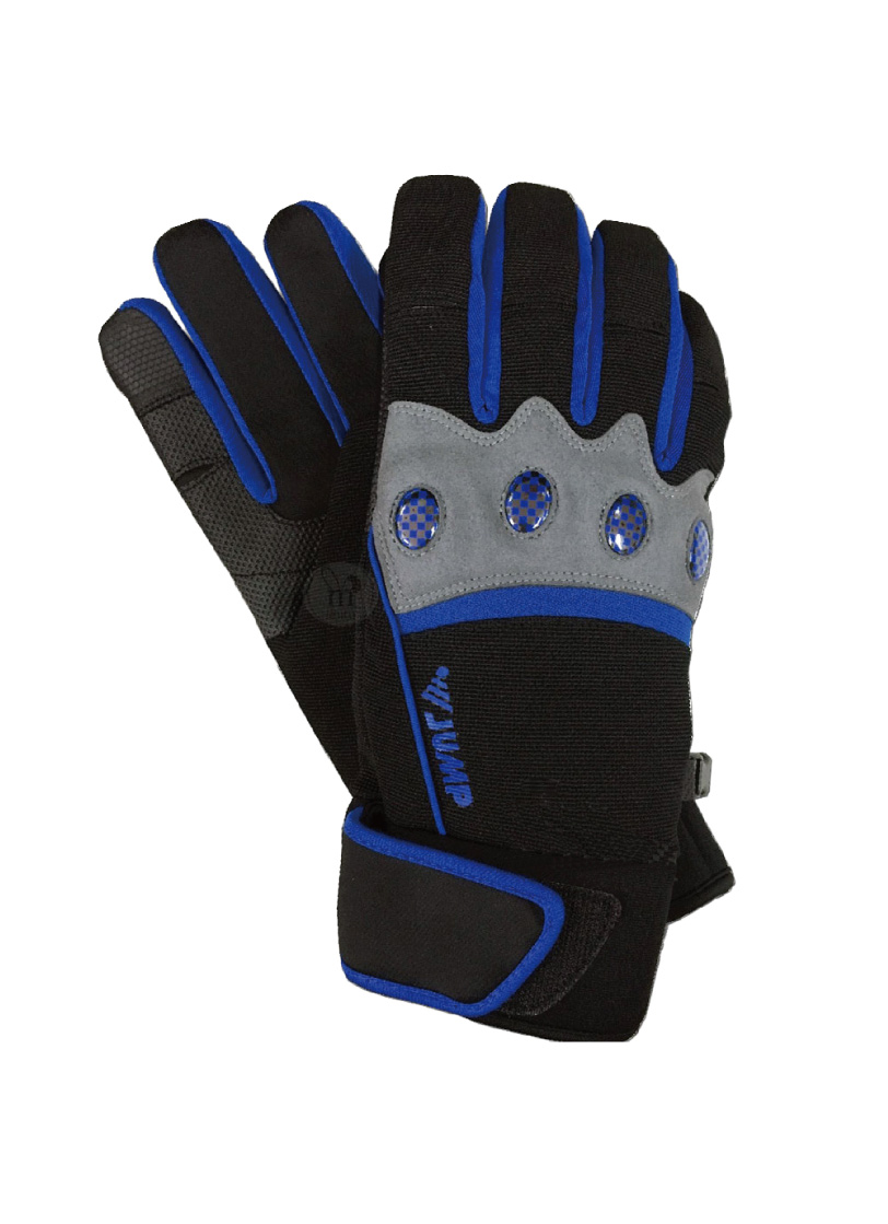 JUMP 將門 觸控式多功能防摔防水保暖機車手套(魔幻藍)