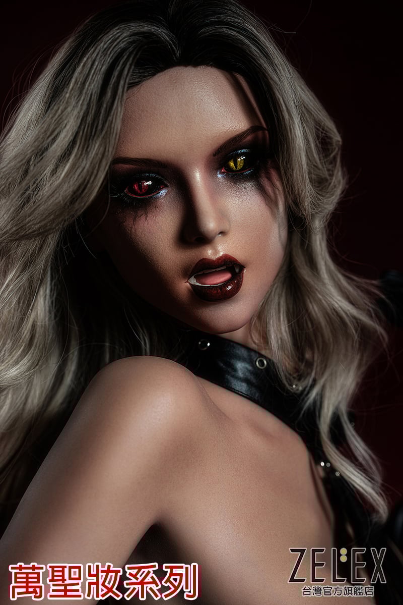 ZELEX鉑金矽膠娃娃 萬聖節妝容 170cm+GE95-3頭 可動下巴系列 全實體娃娃 性愛娃娃 擬真娃娃 真人娃娃 情趣用品 非充氣娃娃