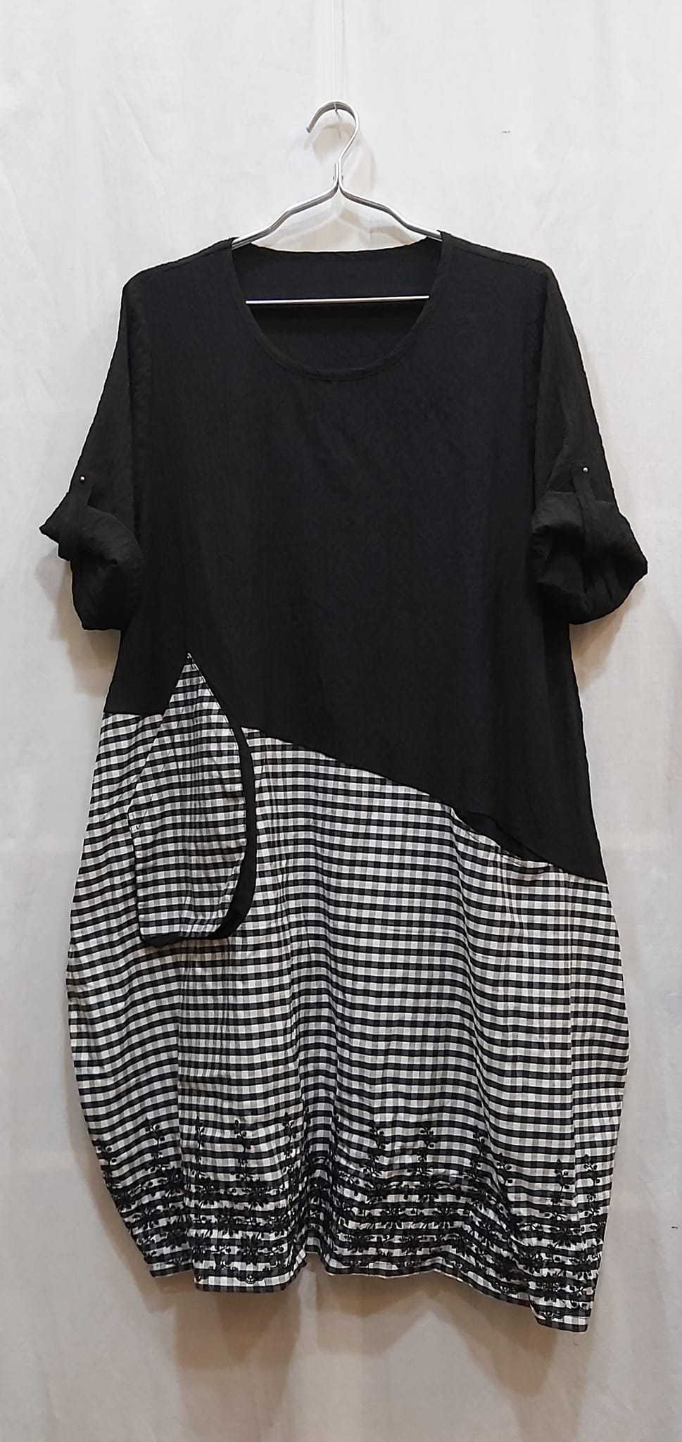 SEDA 中.大尺碼.超大尺碼下擺拼接洋裝~50012