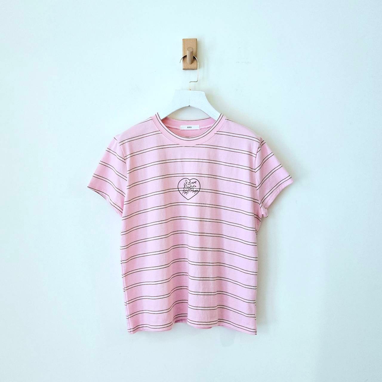 純棉小愛心條紋T-shirt