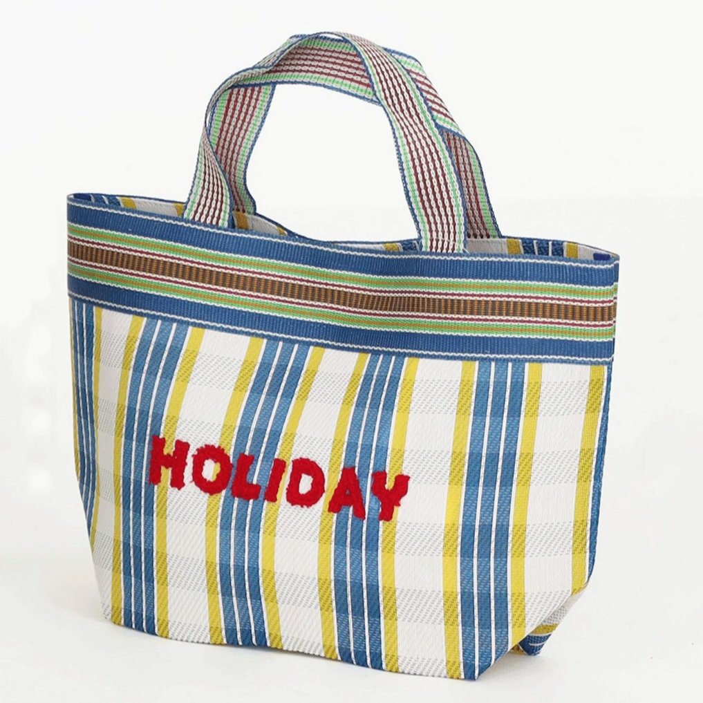 HOLIDAY條紋茄芷手提袋