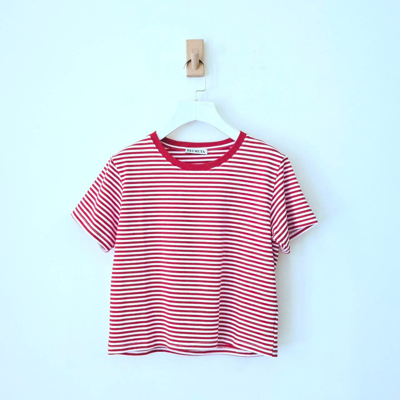 條紋小圓領T-shirt