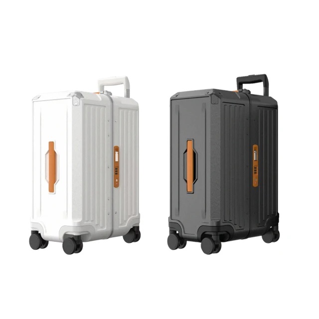 ｜Acer 宏碁｜Melbourne 墨爾本系列｜四輪對開｜胖胖行李箱｜24吋｜奶油白｜質感黑